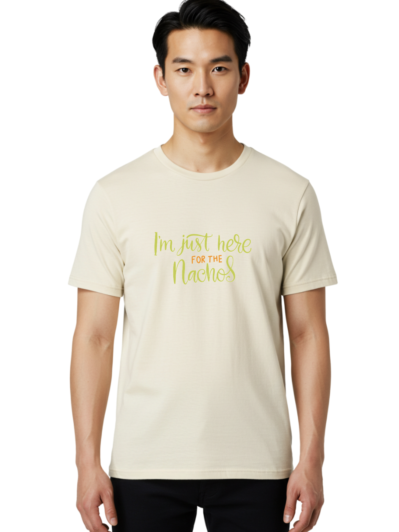 I-M-Just-Here-For-The-Nachos-2 Men'S Graphic Tee, 100% Cotton, Comfortable Casual Summer Wear, Machine Washable, Nachos, Funny Quote, Humorous Phrase, Foodie Humor, Comedic Saying, Cheesy Nachos, Snack Lovers, Amusing Text, Playful Phrase, - Aaa263 14