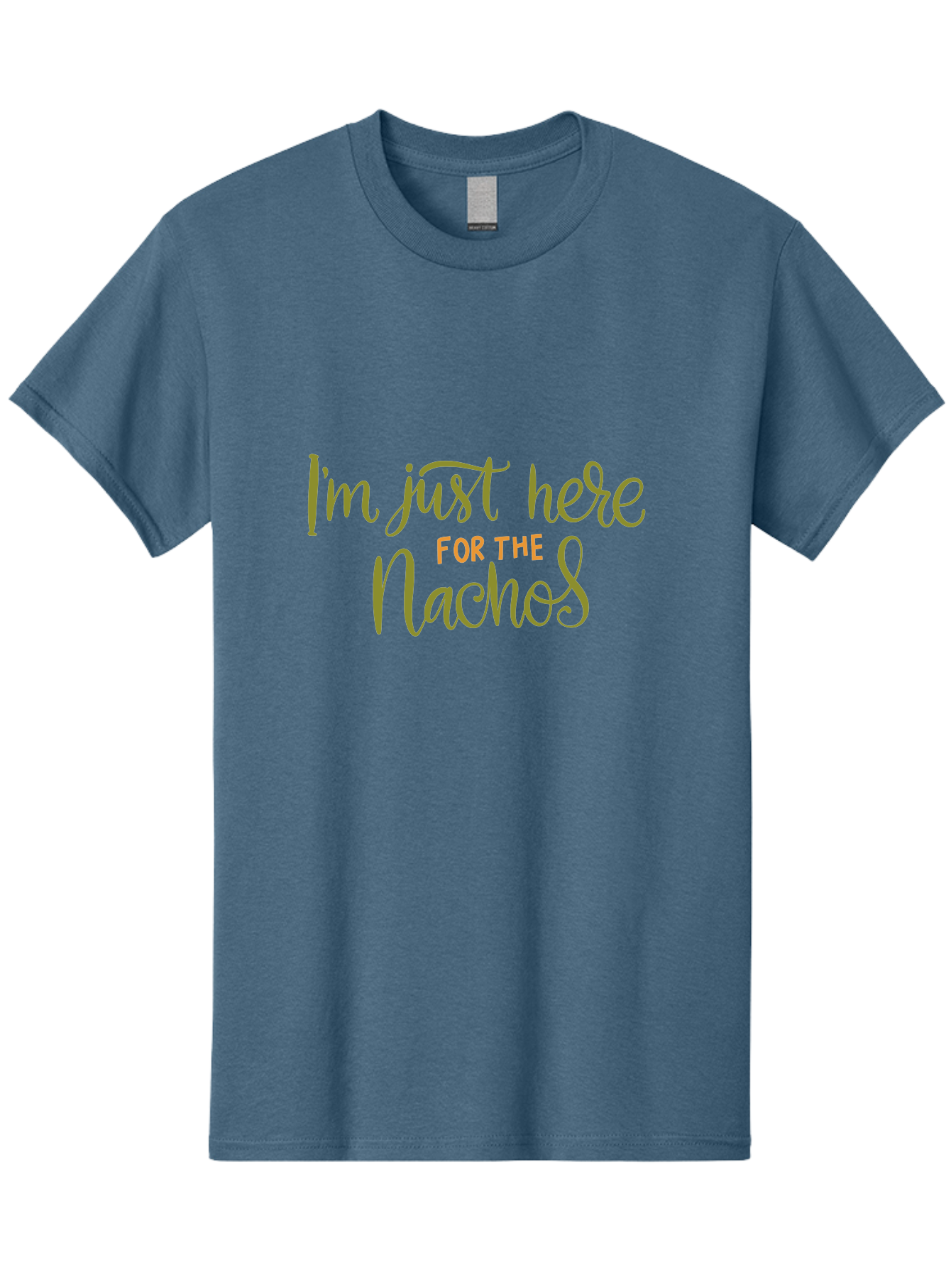I-M-Just-Here-For-The-Nachos-3 Men'S Graphic Tee, 100% Cotton, Comfortable Casual Summer Wear, Machine Washable, Funny Quote, Humorous Saying, Nachos Love, Foodie Humor, Casual Phrase, Playful Text, Snack Time - Aaa264 9