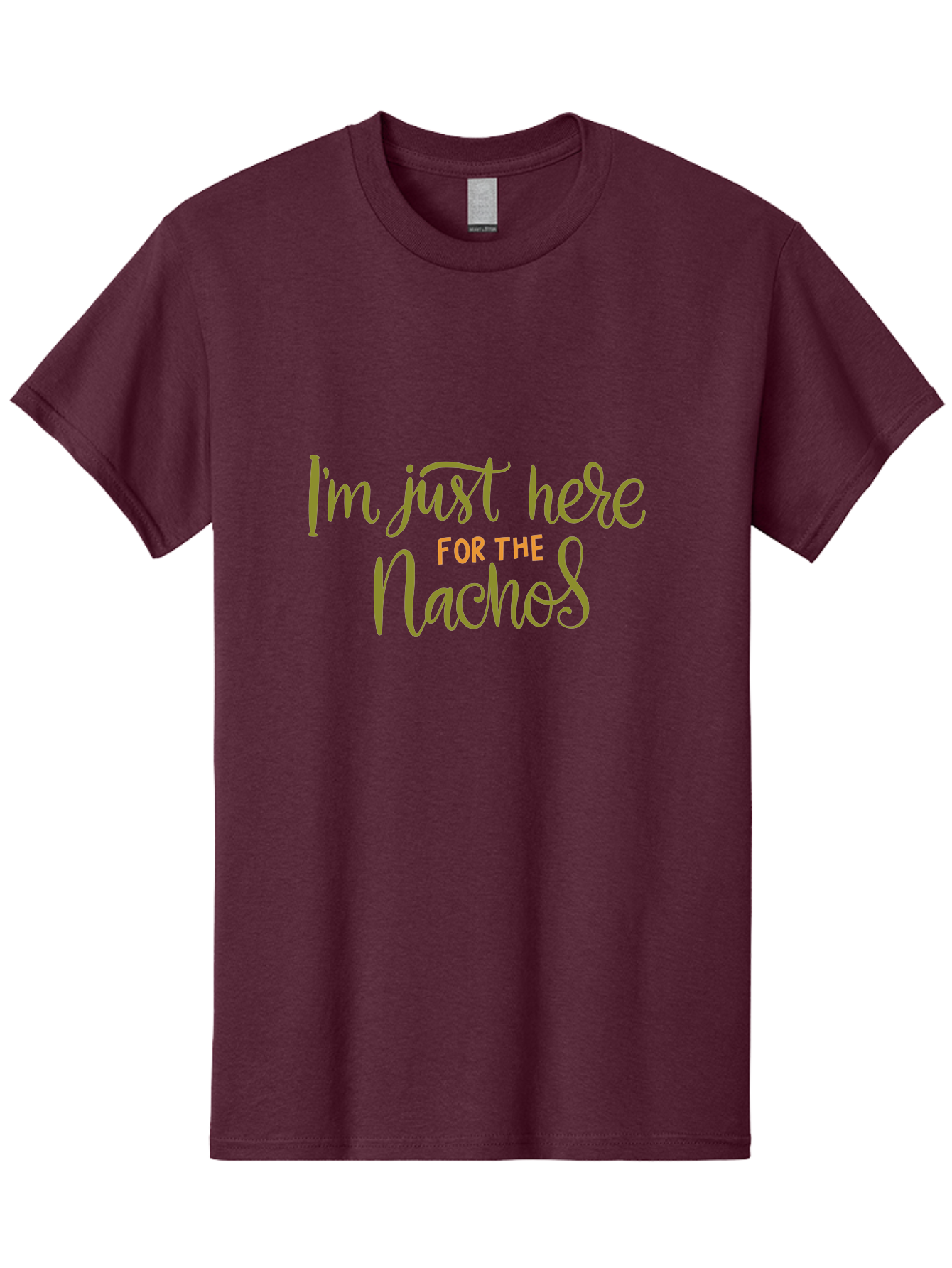 I-M-Just-Here-For-The-Nachos-3 Men'S Graphic Tee, 100% Cotton, Comfortable Casual Summer Wear, Machine Washable, Funny Quote, Humorous Saying, Nachos Love, Foodie Humor, Casual Phrase, Playful Text, Snack Time - Aaa264 13