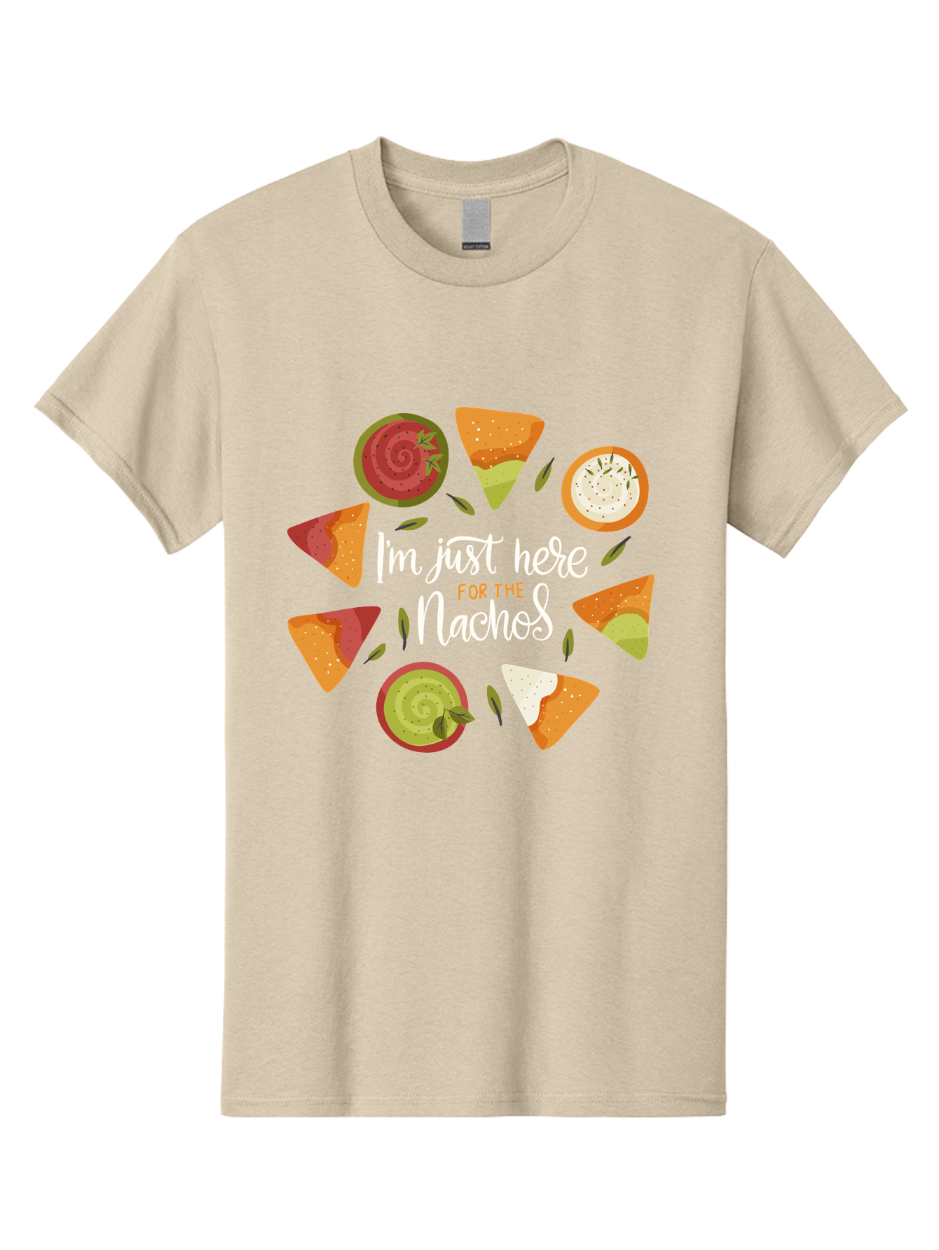 I-M-Just-Here-For-The-Nachos Men'S Graphic Tee, 100% Cotton, Comfortable Casual Summer Wear, Machine Washable, Nachos, Tortilla Chips, Dips, Salsa, Guacamole, Mexican Food, Snack Time, Party Food, Appetizer, Finger Food, Delicious - Aaa265 17