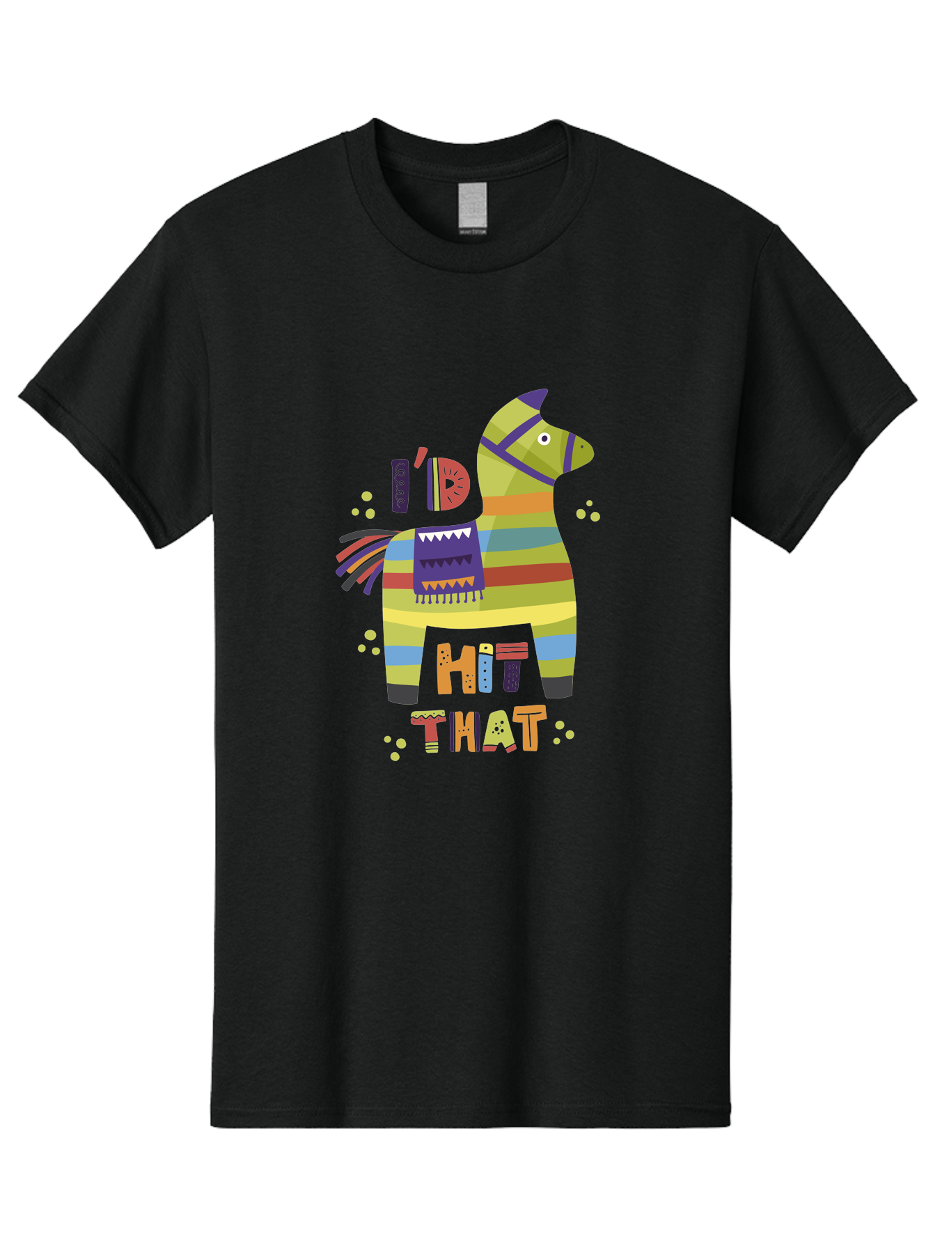 Kick-It Men'S Graphic Tee, 100% Cotton, Comfortable Casual Summer Wear, Machine Washable, Colorful Pinata, Festive Decorations, Party Theme, Vibrant Colors, Celebratory Atmosphere, Fun, Playful, Kick That Pinata - Aaa268 3