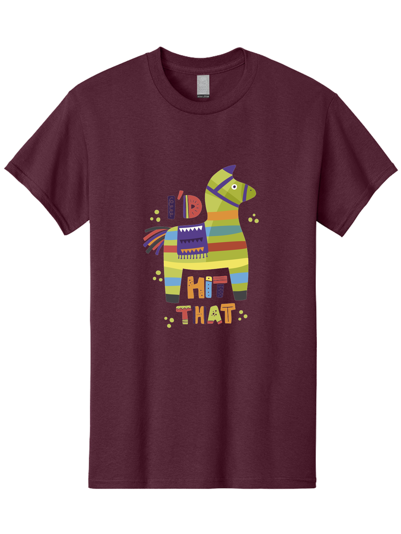 Kick-It Men'S Graphic Tee, 100% Cotton, Comfortable Casual Summer Wear, Machine Washable, Colorful Pinata, Festive Decorations, Party Theme, Vibrant Colors, Celebratory Atmosphere, Fun, Playful, Kick That Pinata - Aaa268 5