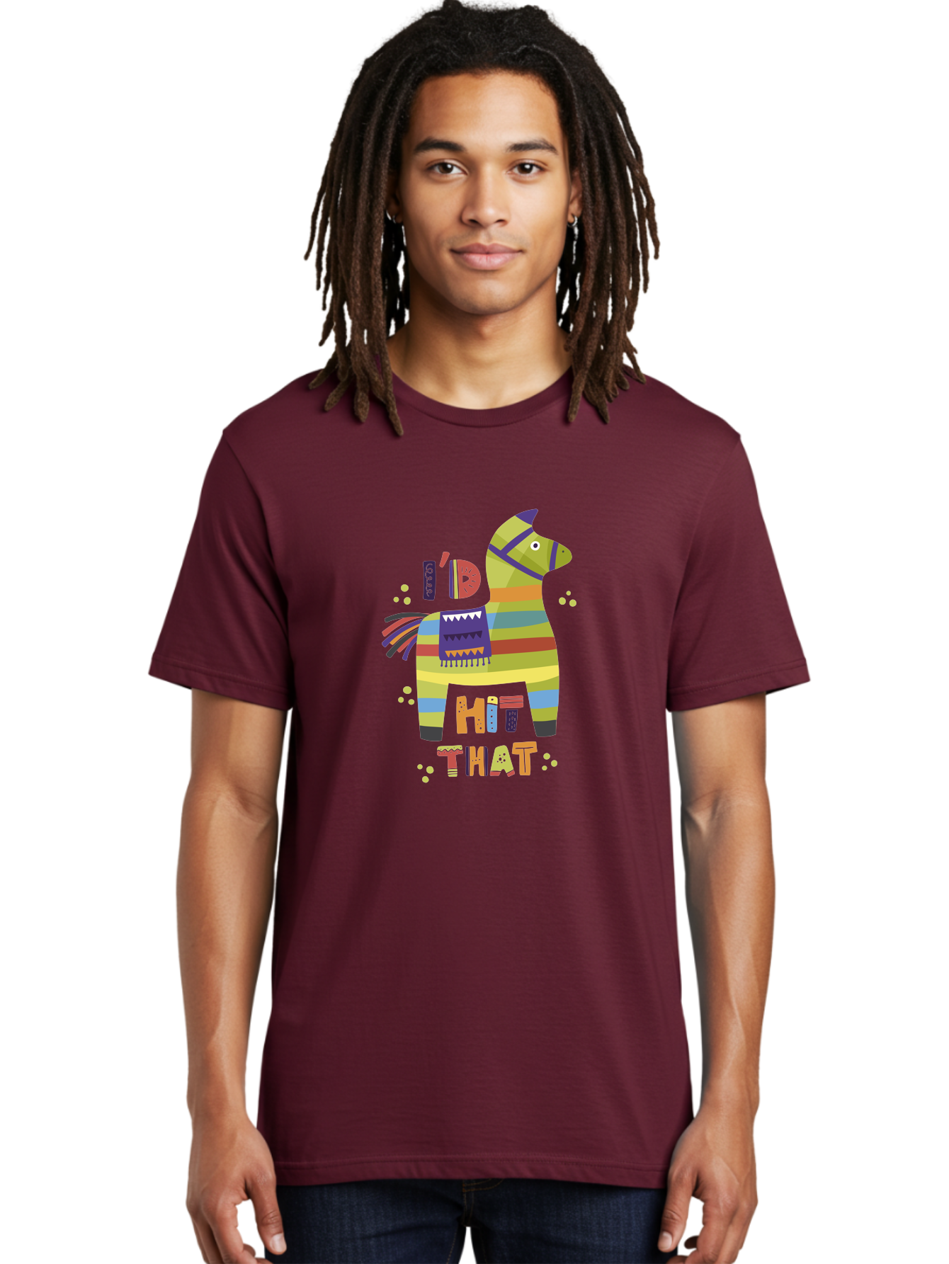 Kick-It Men'S Graphic Tee, 100% Cotton, Comfortable Casual Summer Wear, Machine Washable, Colorful Pinata, Festive Decorations, Party Theme, Vibrant Colors, Celebratory Atmosphere, Fun, Playful, Kick That Pinata - Aaa268 6