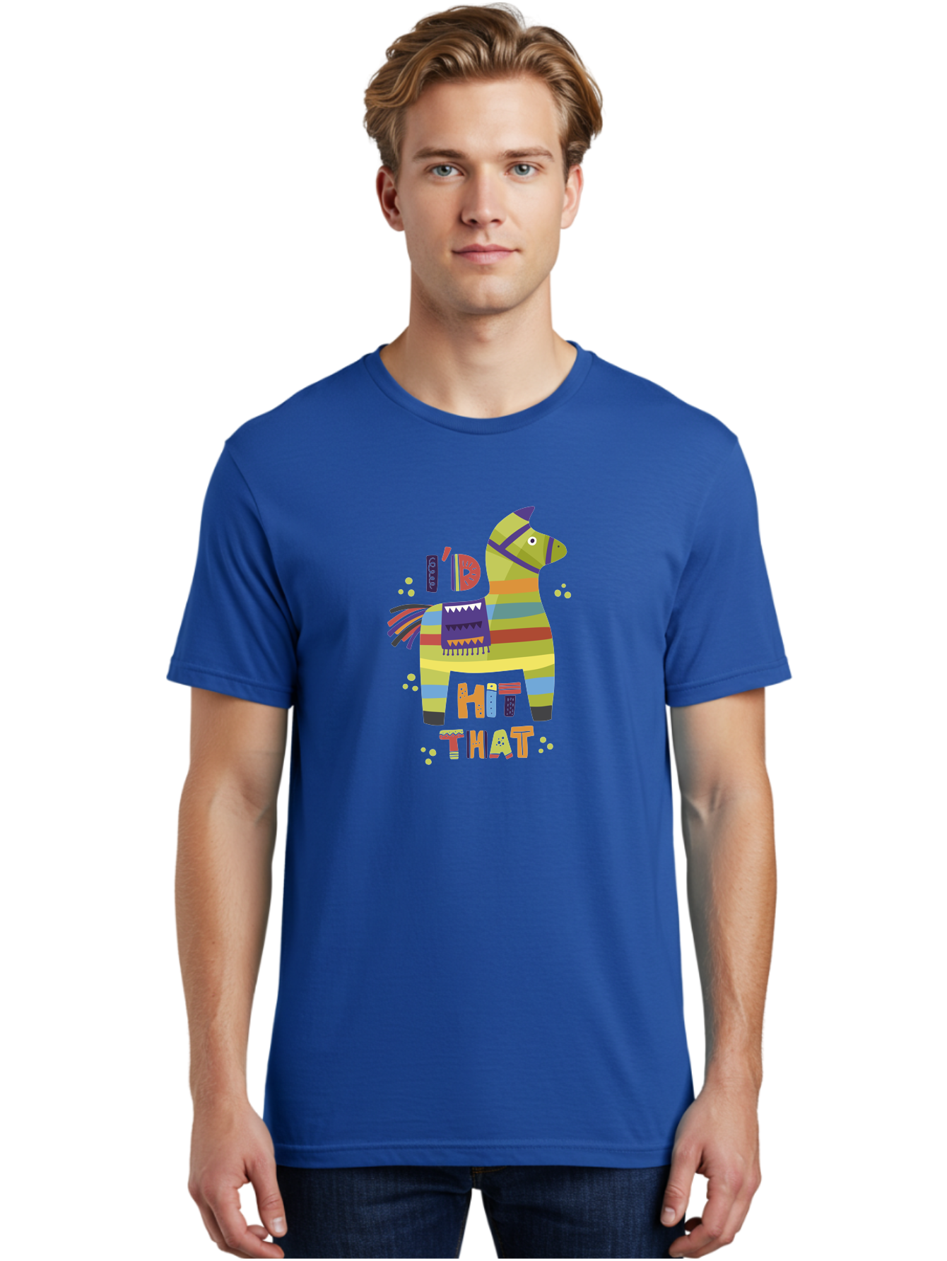 Kick-It Men'S Graphic Tee, 100% Cotton, Comfortable Casual Summer Wear, Machine Washable, Colorful Pinata, Festive Decorations, Party Theme, Vibrant Colors, Celebratory Atmosphere, Fun, Playful, Kick That Pinata - Aaa268 14