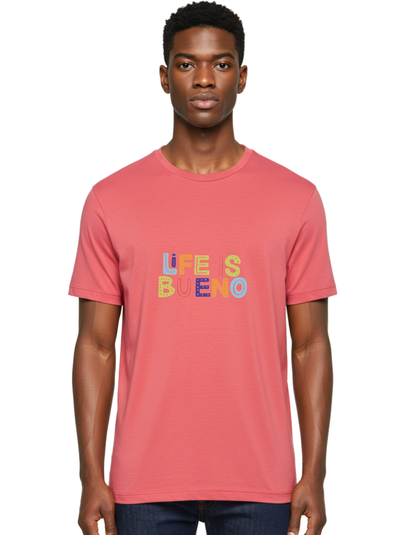 Life-Is-Bueno-2 Men'S Graphic Tee, 100% Cotton, Comfortable Casual Summer Wear, Machine Washable, Colorful Typography, Inspirational Quote, Life Is Bueno, Positive Vibes, Motivational Phrase, Good Times, Happiness, Text Graphic, - Aaa270 22