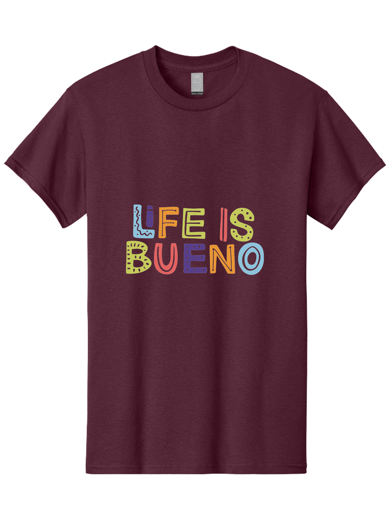 Life-Is-Bueno-2 Men'S Graphic Tee, 100% Cotton, Comfortable Casual Summer Wear, Machine Washable, Colorful Typography, Inspirational Quote, Life Is Bueno, Positive Vibes, Motivational Phrase, Good Times, Happiness, Text Graphic, - Aaa270 23