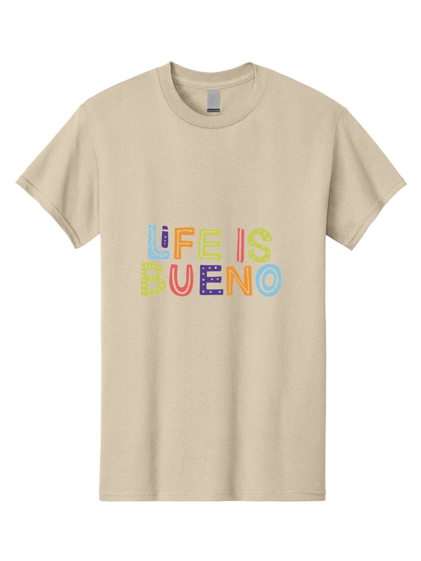 Life-Is-Bueno-2 Men'S Graphic Tee, 100% Cotton, Comfortable Casual Summer Wear, Machine Washable, Colorful Typography, Inspirational Quote, Life Is Bueno, Positive Vibes, Motivational Phrase, Good Times, Happiness, Text Graphic, - Aaa270 27