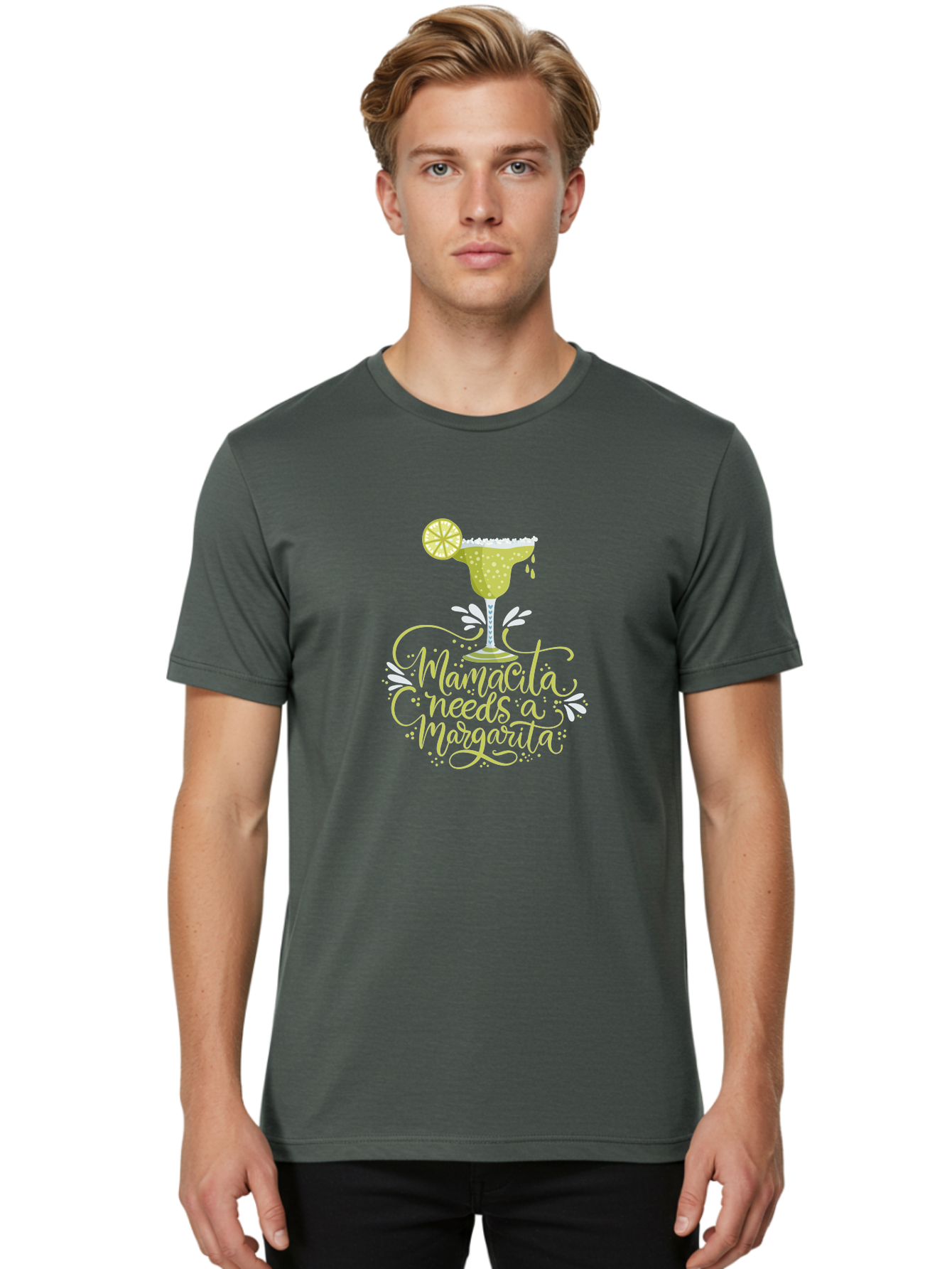 Mamacita-Needs-A-Margarita-1 Men'S Graphic Tee, 100% Cotton, Comfortable Casual Summer Wear, Machine Washable, Margarita Cocktail, Lime Slice, Salt Rim, Tequila Drink, Festive Design, Party Theme, Mexican-Inspired, Cocktail Culture, - Aaa273 16