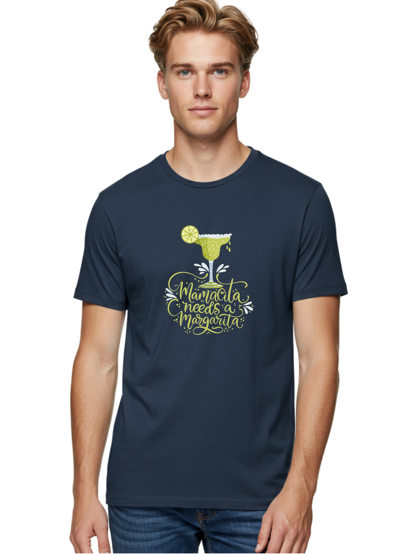 Mamacita-Needs-A-Margarita-1 Men'S Graphic Tee, 100% Cotton, Comfortable Casual Summer Wear, Machine Washable, Margarita Cocktail, Lime Slice, Salt Rim, Tequila Drink, Festive Design, Party Theme, Mexican-Inspired, Cocktail Culture, - Aaa273 28