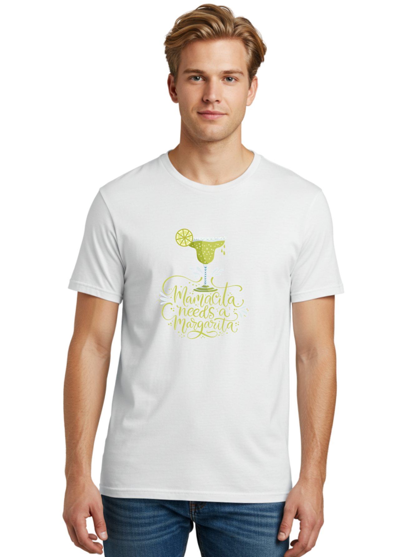 Mamacita-Needs-A-Margarita-1 Men'S Graphic Tee, 100% Cotton, Comfortable Casual Summer Wear, Machine Washable, Margarita Cocktail, Lime Slice, Salt Rim, Tequila Drink, Festive Design, Party Theme, Mexican-Inspired, Cocktail Culture, - Aaa273 14
