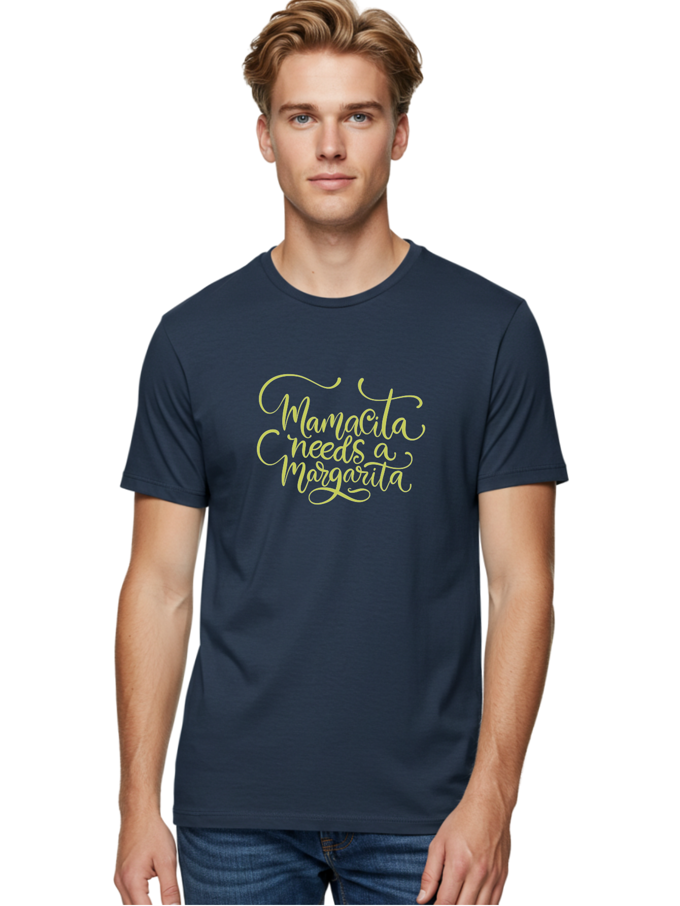 Mamacita-Needs-A-Margarita-2 Men'S Graphic Tee, 100% Cotton, Comfortable Casual Summer Wear, Machine Washable, Mamacita Needs A Margarita, Margarita Cocktail, Funny Quote, Cursive Text, Beverage Phrase, Happy Hour, Drink Sign, Party Theme, - Aaa274 4