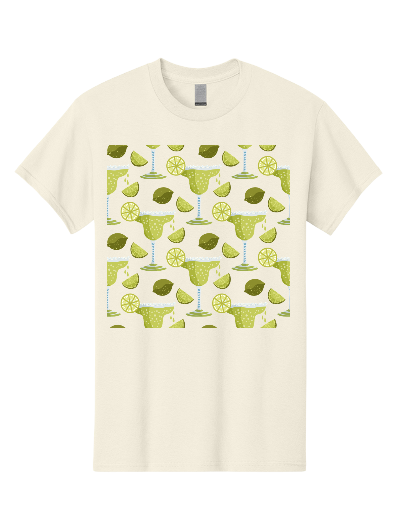 Margarita-Glasses-Lime-Wedges Men'S Graphic Tee, 100% Cotton, Comfortable Casual Summer Wear, Machine Washable, Margarita Glasses, Cocktail Glasses, Yellow Polka Dots, Salt Rims, Lime Wedges, Citrus Slices, Festive Patterns, - Aaa277 11