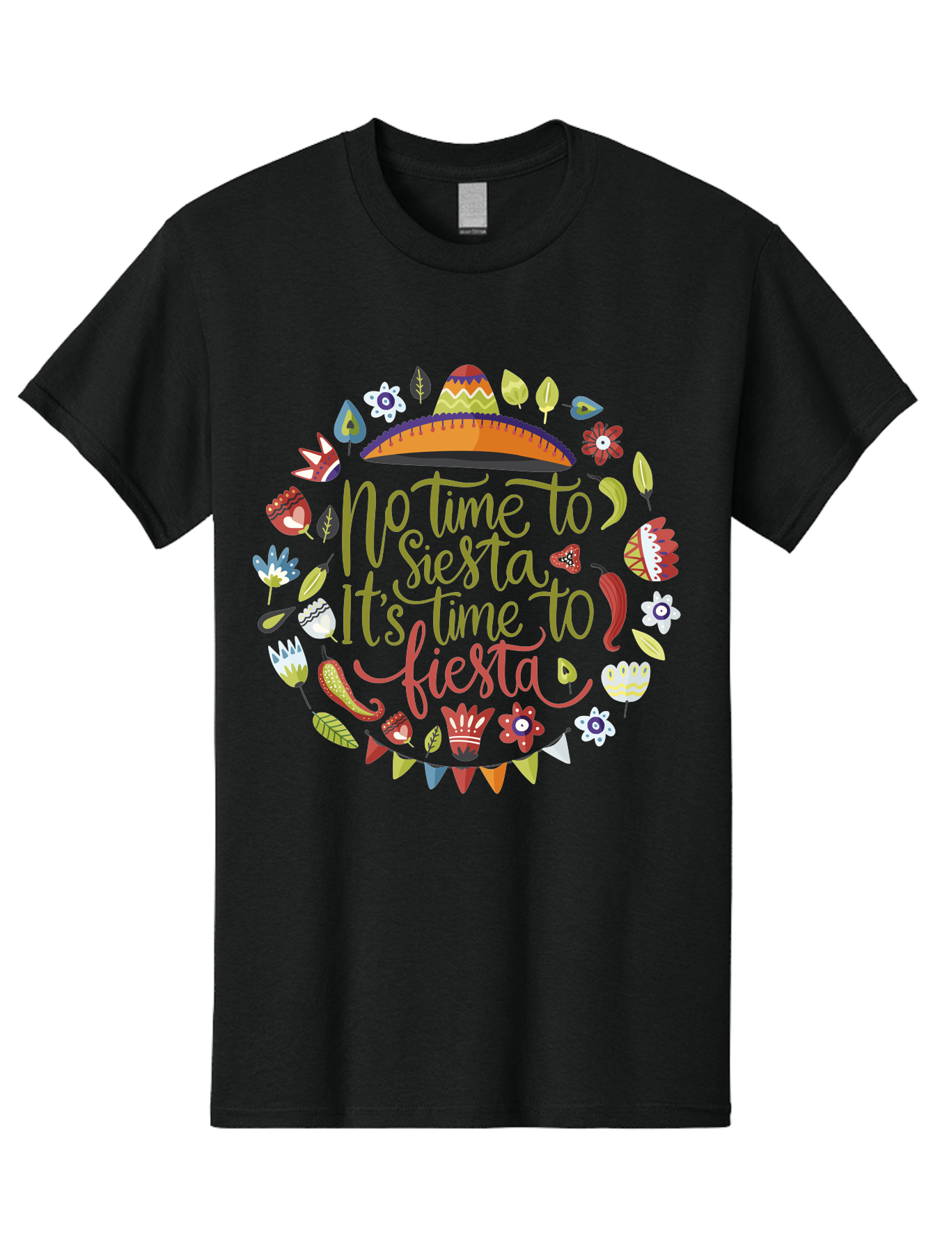 No-Time-To-Siesta Men'S Graphic Tee, 100% Cotton, Comfortable Casual Summer Wear, Machine Washable, Taco Graphic, Fiesta Decorations, Mexican Culture, Festive Atmosphere, Vibrant Colors, Party Time, Celebration, Chili Peppers, Sombrero, - Aaa289 11