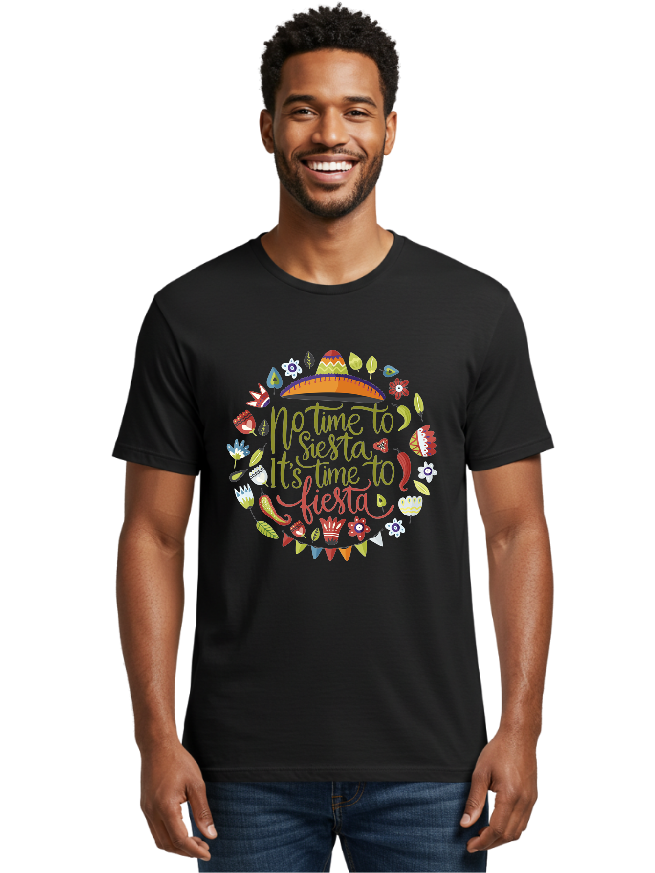 No-Time-To-Siesta Men'S Graphic Tee, 100% Cotton, Comfortable Casual Summer Wear, Machine Washable, Taco Graphic, Fiesta Decorations, Mexican Culture, Festive Atmosphere, Vibrant Colors, Party Time, Celebration, Chili Peppers, Sombrero, - Aaa289 12