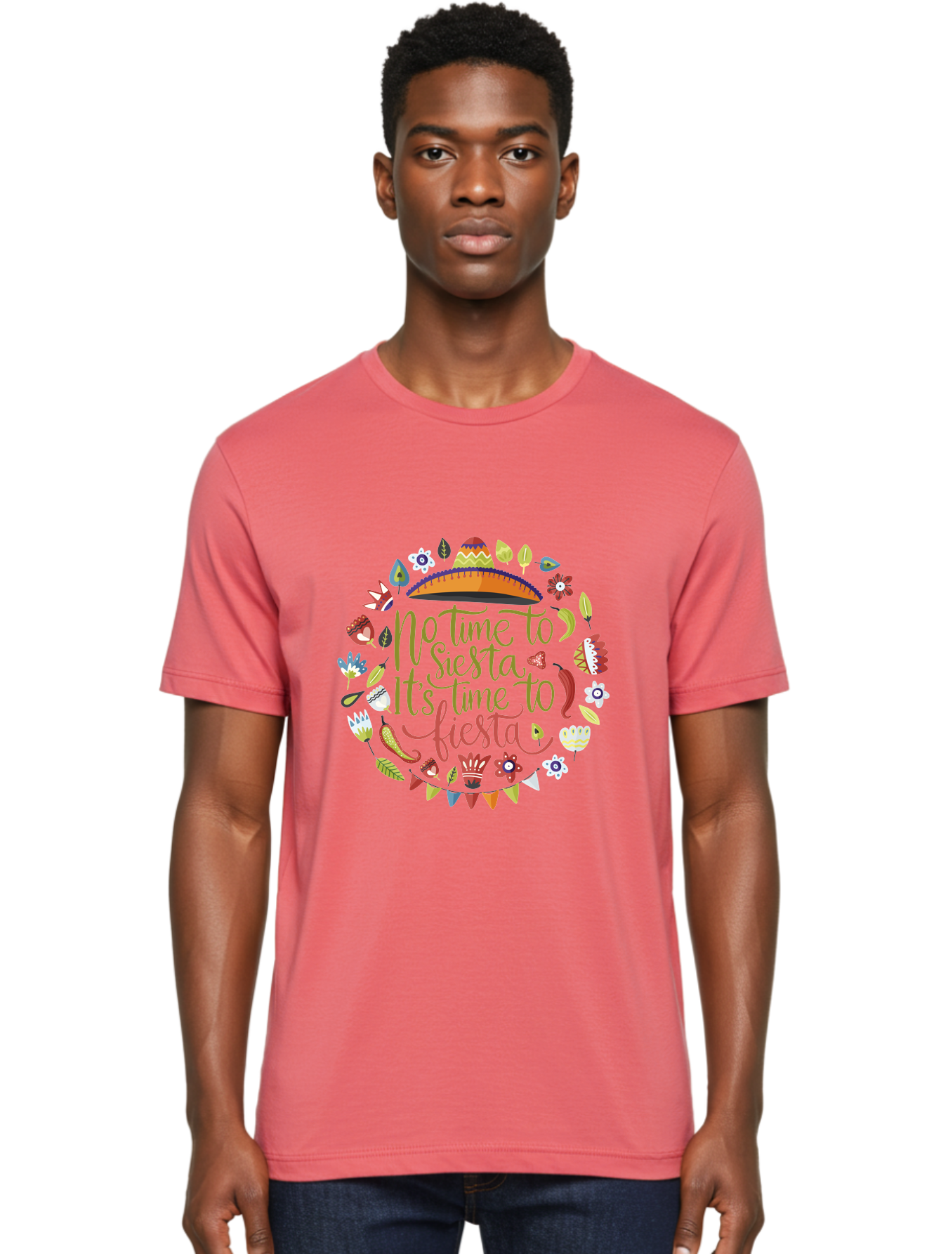 No-Time-To-Siesta Men'S Graphic Tee, 100% Cotton, Comfortable Casual Summer Wear, Machine Washable, Taco Graphic, Fiesta Decorations, Mexican Culture, Festive Atmosphere, Vibrant Colors, Party Time, Celebration, Chili Peppers, Sombrero, - Aaa289 10