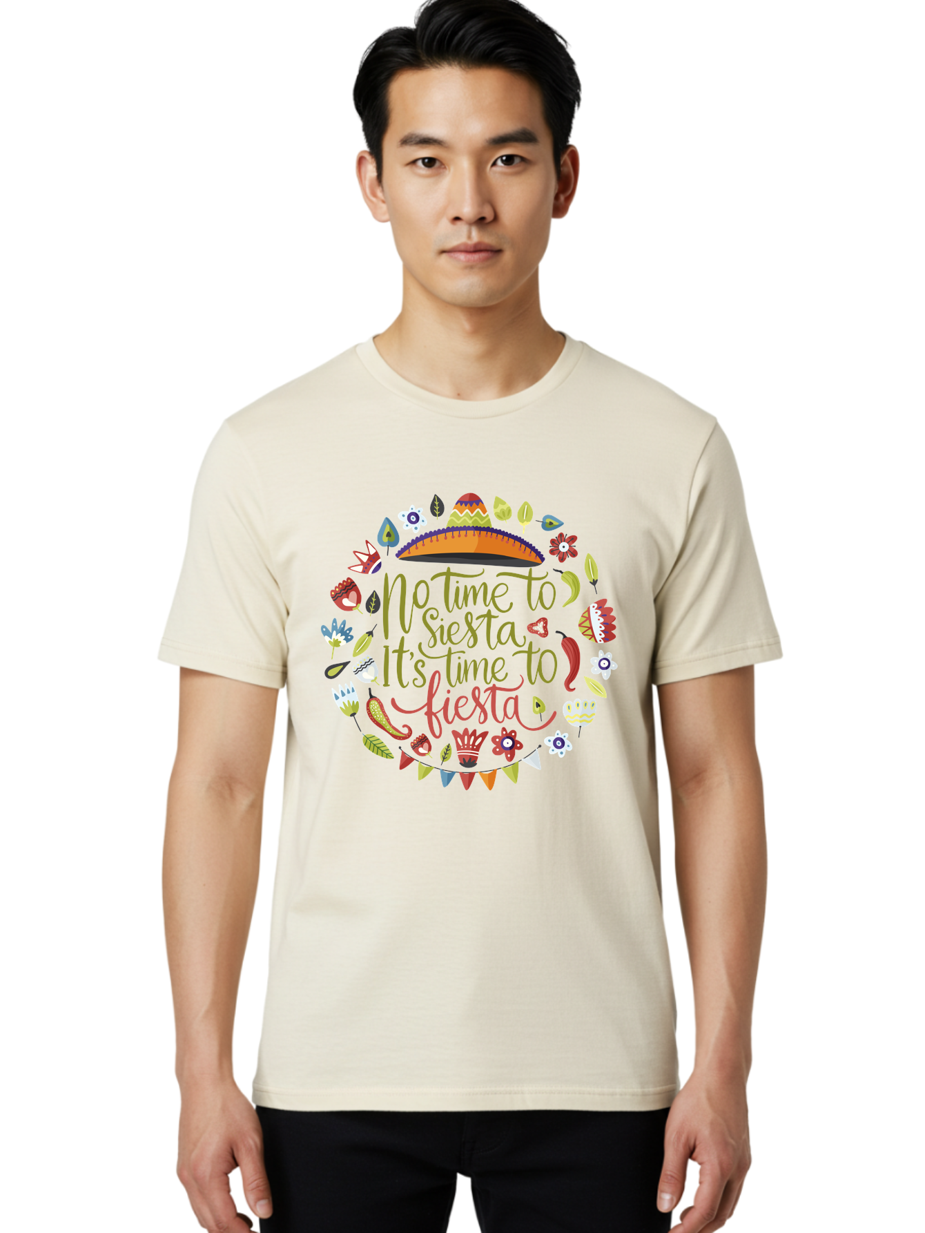 No-Time-To-Siesta Men'S Graphic Tee, 100% Cotton, Comfortable Casual Summer Wear, Machine Washable, Taco Graphic, Fiesta Decorations, Mexican Culture, Festive Atmosphere, Vibrant Colors, Party Time, Celebration, Chili Peppers, Sombrero, - Aaa289 26