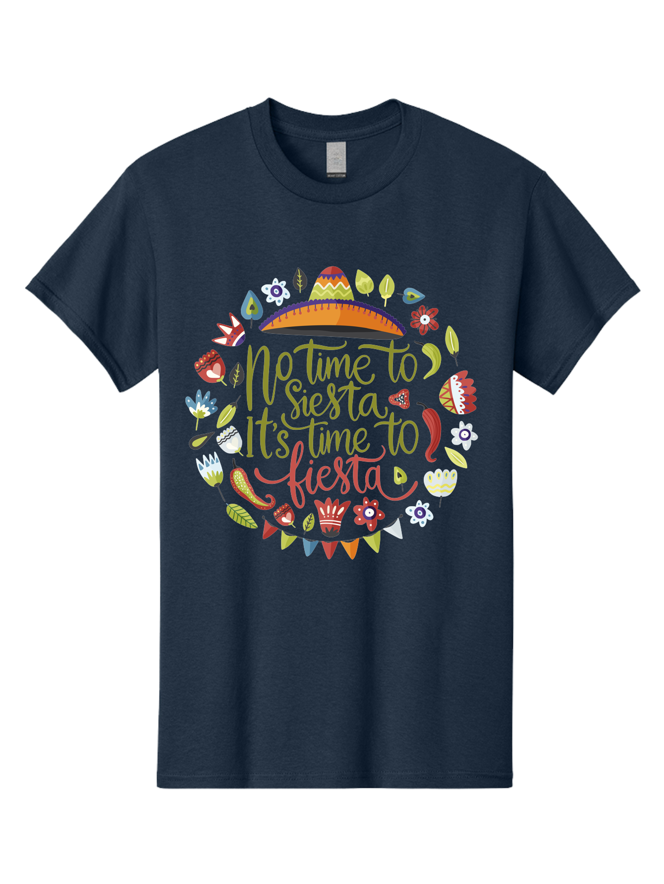 No-Time-To-Siesta Men'S Graphic Tee, 100% Cotton, Comfortable Casual Summer Wear, Machine Washable, Taco Graphic, Fiesta Decorations, Mexican Culture, Festive Atmosphere, Vibrant Colors, Party Time, Celebration, Chili Peppers, Sombrero, - Aaa289 7