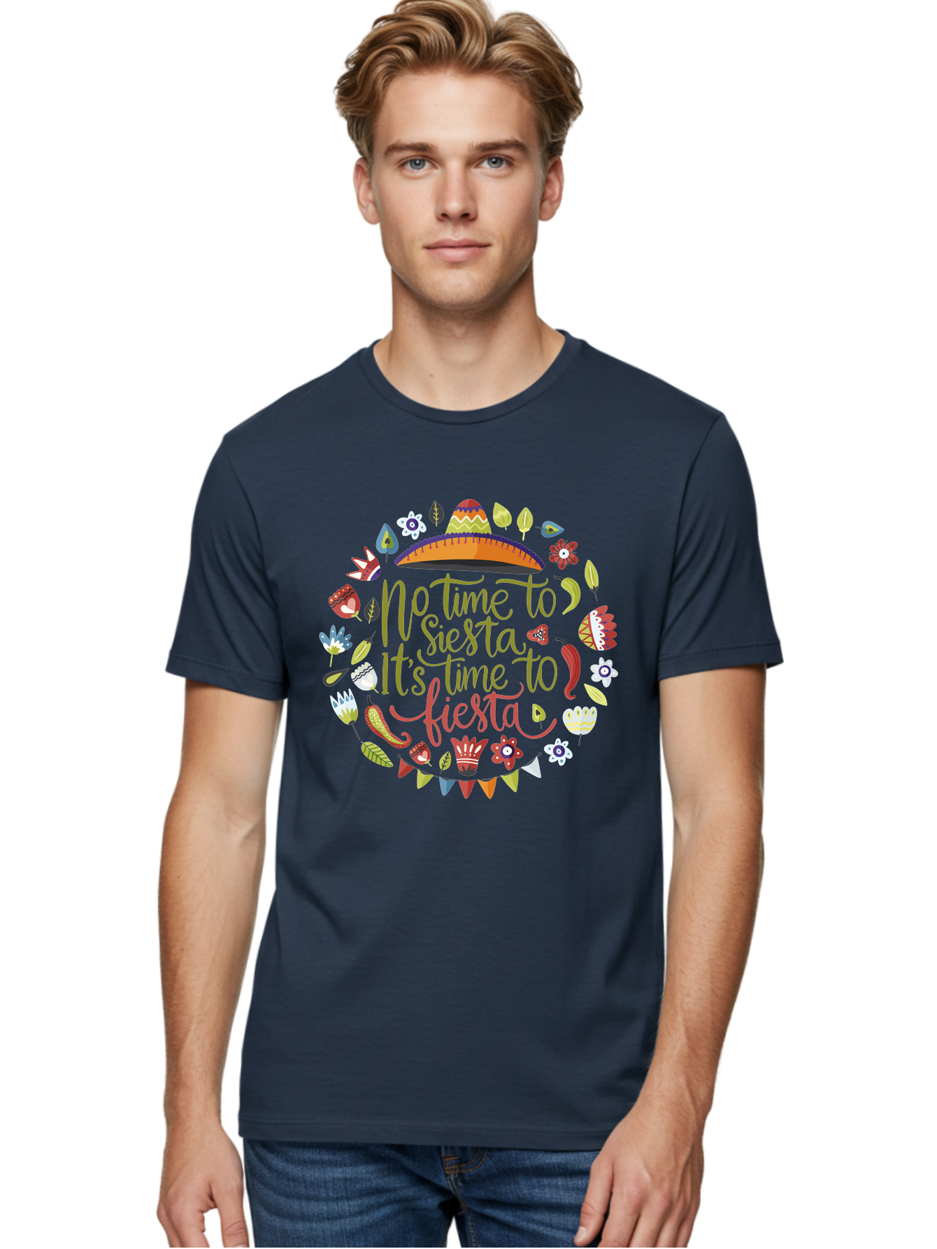 No-Time-To-Siesta Men'S Graphic Tee, 100% Cotton, Comfortable Casual Summer Wear, Machine Washable, Taco Graphic, Fiesta Decorations, Mexican Culture, Festive Atmosphere, Vibrant Colors, Party Time, Celebration, Chili Peppers, Sombrero, - Aaa289 8