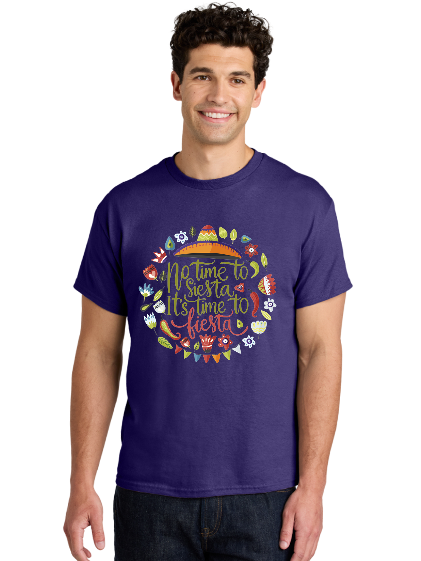 No-Time-To-Siesta Men'S Graphic Tee, 100% Cotton, Comfortable Casual Summer Wear, Machine Washable, Taco Graphic, Fiesta Decorations, Mexican Culture, Festive Atmosphere, Vibrant Colors, Party Time, Celebration, Chili Peppers, Sombrero, - Aaa289 24