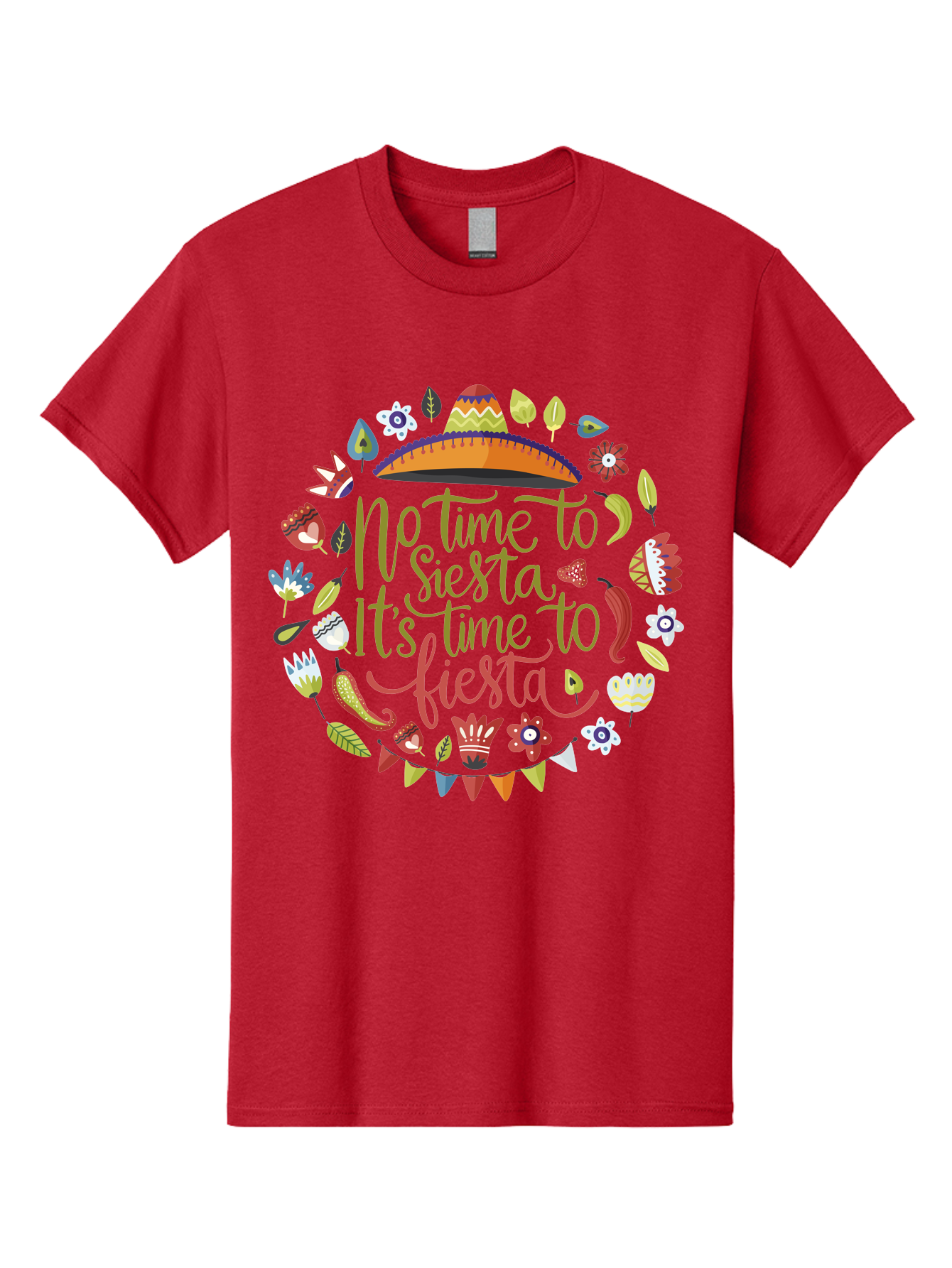 No-Time-To-Siesta Men'S Graphic Tee, 100% Cotton, Comfortable Casual Summer Wear, Machine Washable, Taco Graphic, Fiesta Decorations, Mexican Culture, Festive Atmosphere, Vibrant Colors, Party Time, Celebration, Chili Peppers, Sombrero, - Aaa289 19