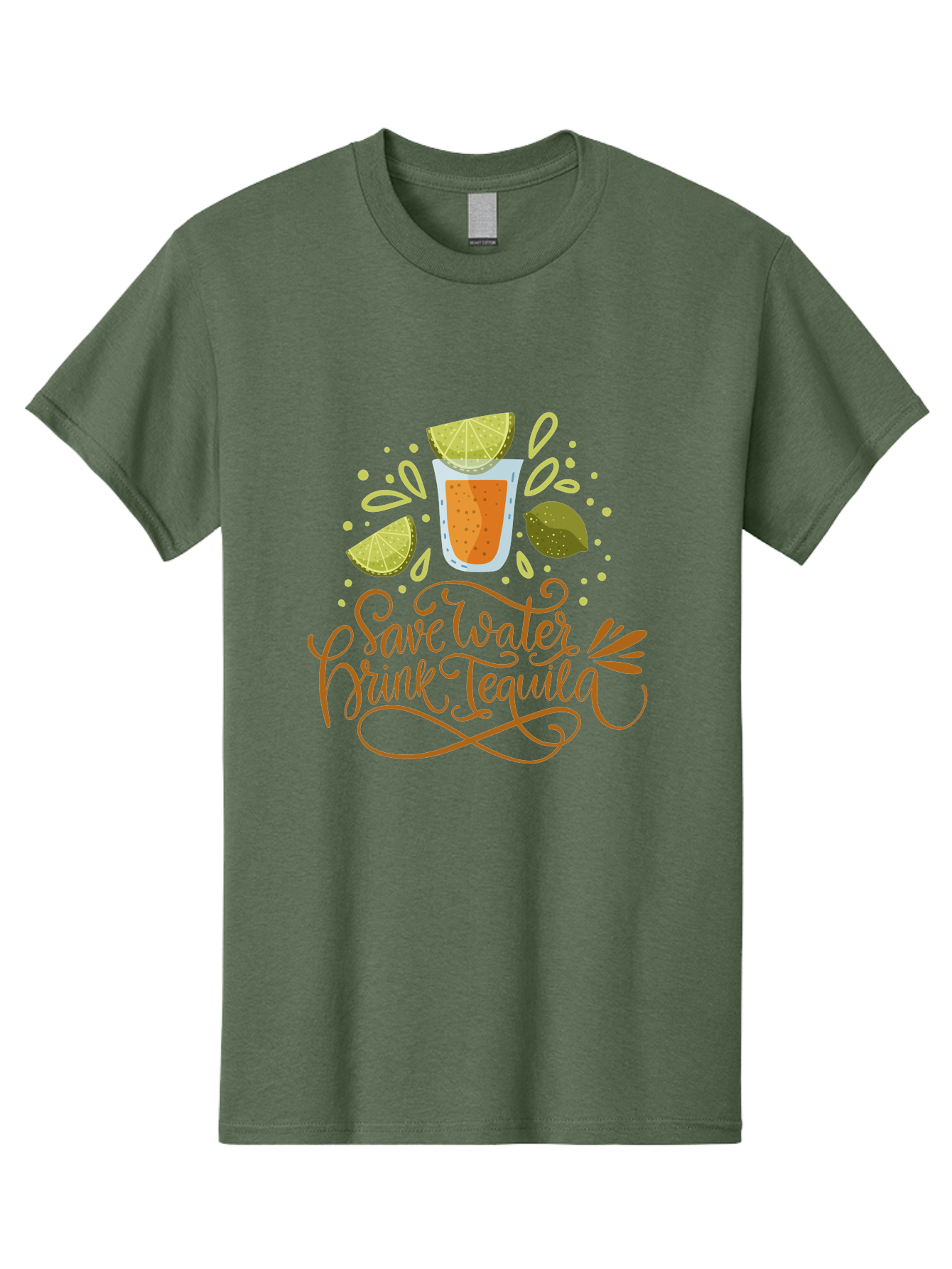 Save-Water-Drink-Tequila-1 Men'S Graphic Tee, 100% Cotton, Comfortable Casual Summer Wear, Machine Washable, Tequila Cocktail, Lime Wedges, Agave Plant, Party Theme, Happy Hour, Cocktail Hour, Tequila Lovers, Fun Typography, Festive Design, - Aaa291 3