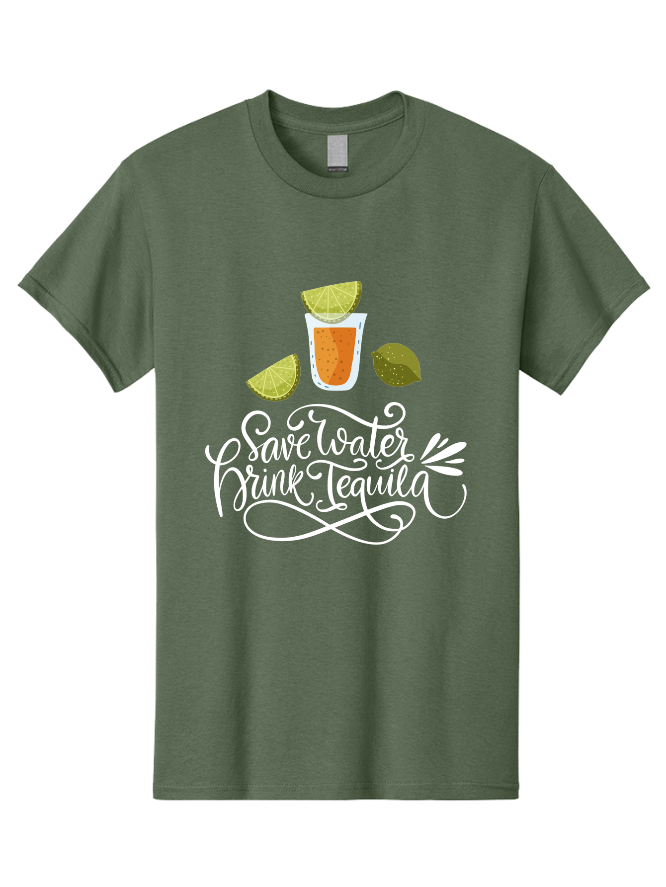 Save-Water-Drink-Tequila-2 Men'S Graphic Tee, 100% Cotton, Comfortable Casual Summer Wear, Machine Washable, Tequila Shot, Lime Wedges, Agave Leaf, Save Water Drink Tequila Text, Cocktail, Party, Drinking Culture, Humorous, Mexican Drink - Aaa292 5
