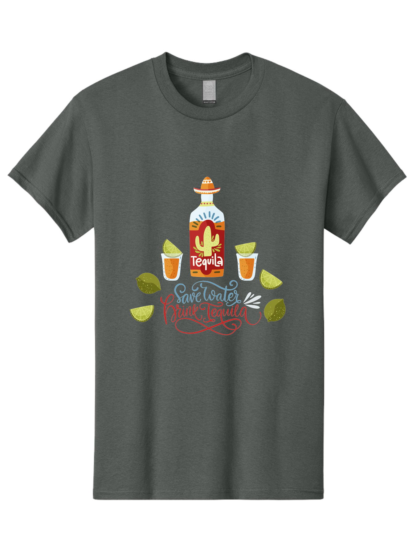 Smile-Later-Drink-Tequila Men'S Graphic Tee, 100% Cotton, Comfortable Casual Summer Wear, Machine Washable, Tequila Shots, Lime Wedges, Tequila Bottle, Cactus Design, Fiesta Theme, Margarita Glasses, Mexican Spirit, Drink Tequila - Aaa296 19