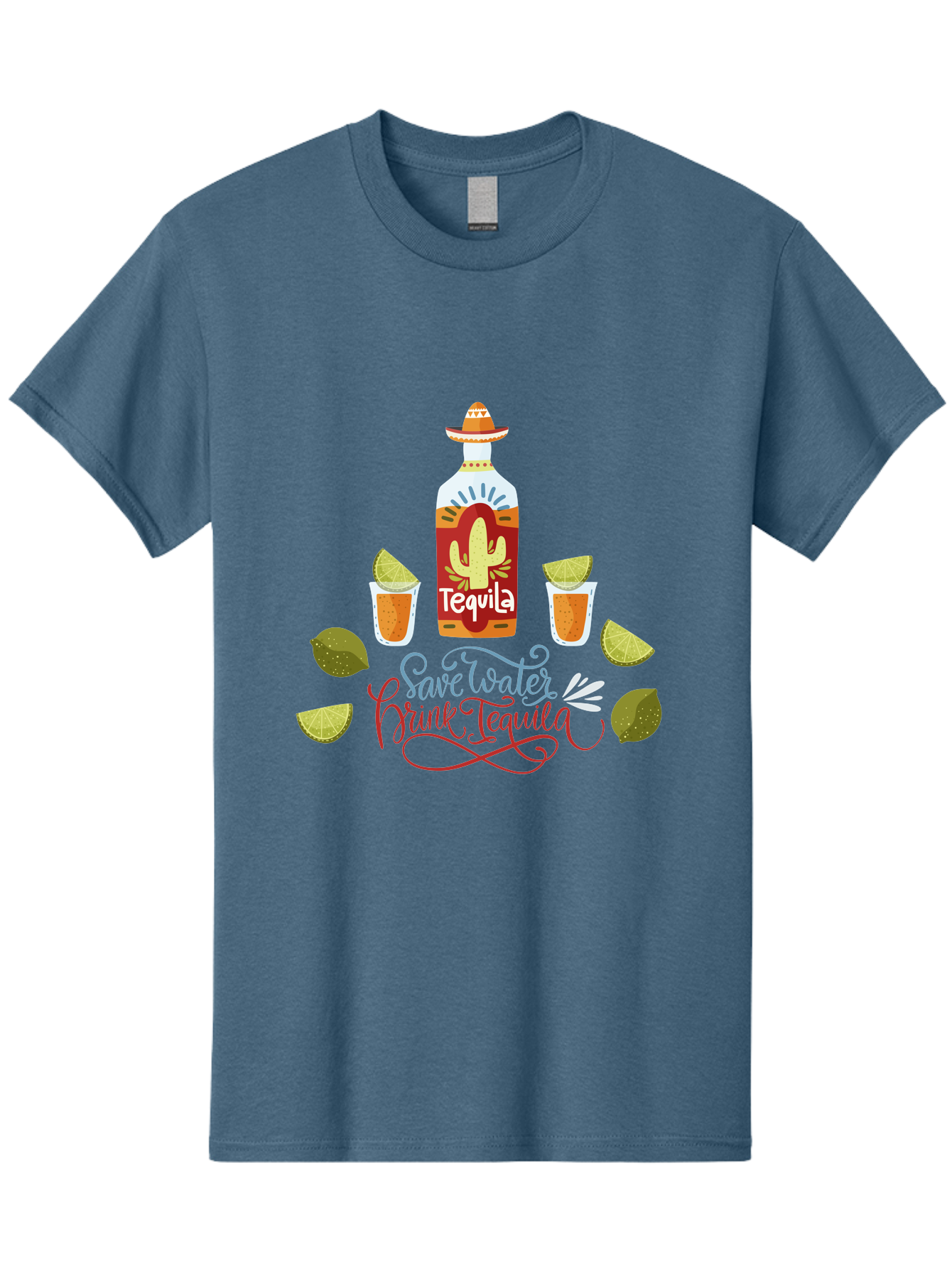 Smile-Later-Drink-Tequila Men'S Graphic Tee, 100% Cotton, Comfortable Casual Summer Wear, Machine Washable, Tequila Shots, Lime Wedges, Tequila Bottle, Cactus Design, Fiesta Theme, Margarita Glasses, Mexican Spirit, Drink Tequila - Aaa296 7