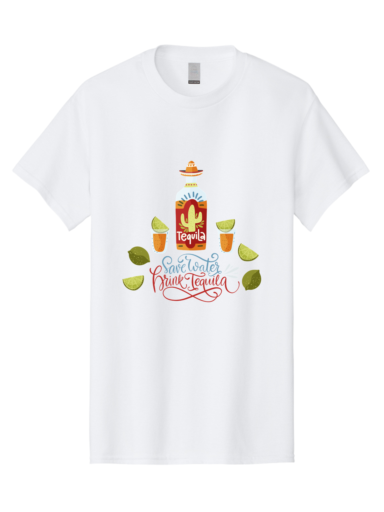 Smile-Later-Drink-Tequila Men'S Graphic Tee, 100% Cotton, Comfortable Casual Summer Wear, Machine Washable, Tequila Shots, Lime Wedges, Tequila Bottle, Cactus Design, Fiesta Theme, Margarita Glasses, Mexican Spirit, Drink Tequila - Aaa296 9