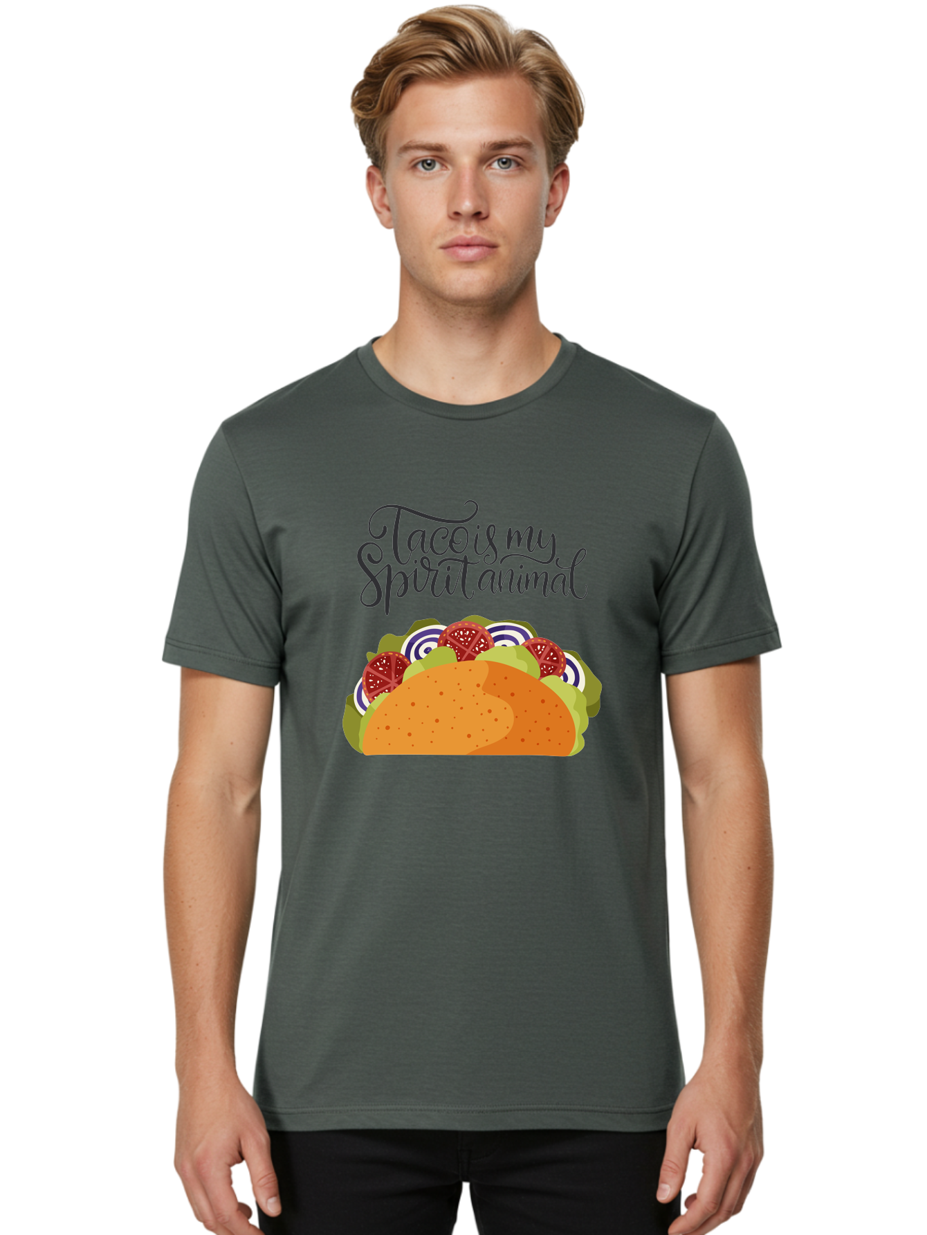 Taco-Is-My-Spirit-Animal-1 Men'S Graphic Tee, 100% Cotton, Comfortable Casual Summer Wear, Machine Washable, Taco Love, Mexican Cuisine, Foodie Humor, Taco Graphics, Spirit Animal Humor, Funny Quotes, Vibrant Graphics, Taco Culture, - Aaa300 14