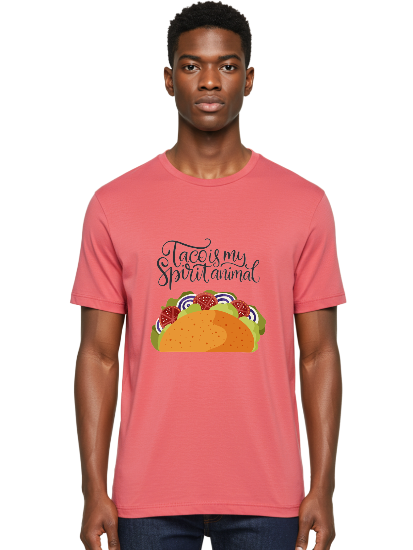 Taco-Is-My-Spirit-Animal-1 Men'S Graphic Tee, 100% Cotton, Comfortable Casual Summer Wear, Machine Washable, Taco Love, Mexican Cuisine, Foodie Humor, Taco Graphics, Spirit Animal Humor, Funny Quotes, Vibrant Graphics, Taco Culture, - Aaa300 24
