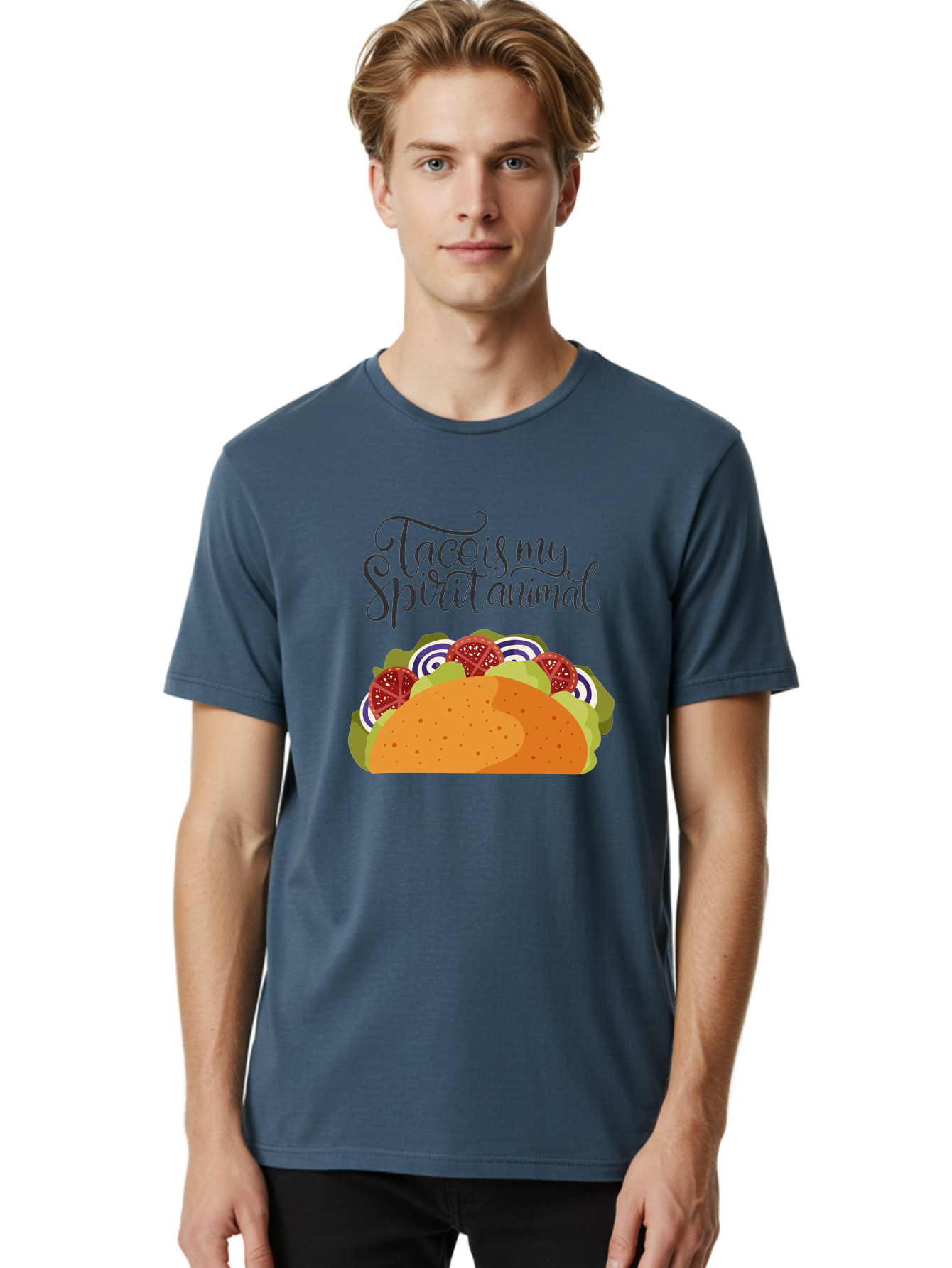 Taco-Is-My-Spirit-Animal-1 Men'S Graphic Tee, 100% Cotton, Comfortable Casual Summer Wear, Machine Washable, Taco Love, Mexican Cuisine, Foodie Humor, Taco Graphics, Spirit Animal Humor, Funny Quotes, Vibrant Graphics, Taco Culture, - Aaa300 16