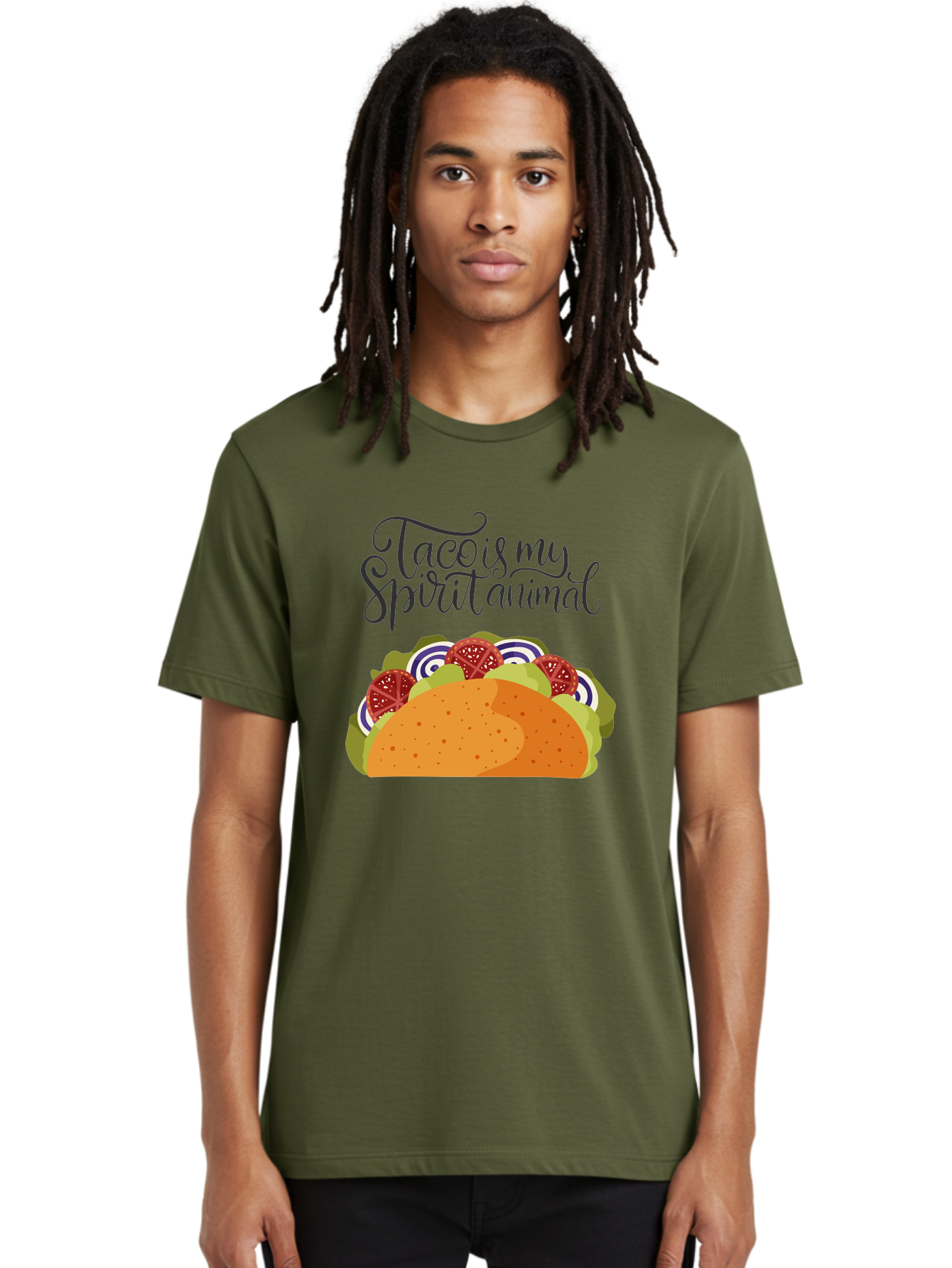 Taco-Is-My-Spirit-Animal-1 Men'S Graphic Tee, 100% Cotton, Comfortable Casual Summer Wear, Machine Washable, Taco Love, Mexican Cuisine, Foodie Humor, Taco Graphics, Spirit Animal Humor, Funny Quotes, Vibrant Graphics, Taco Culture, - Aaa300 30