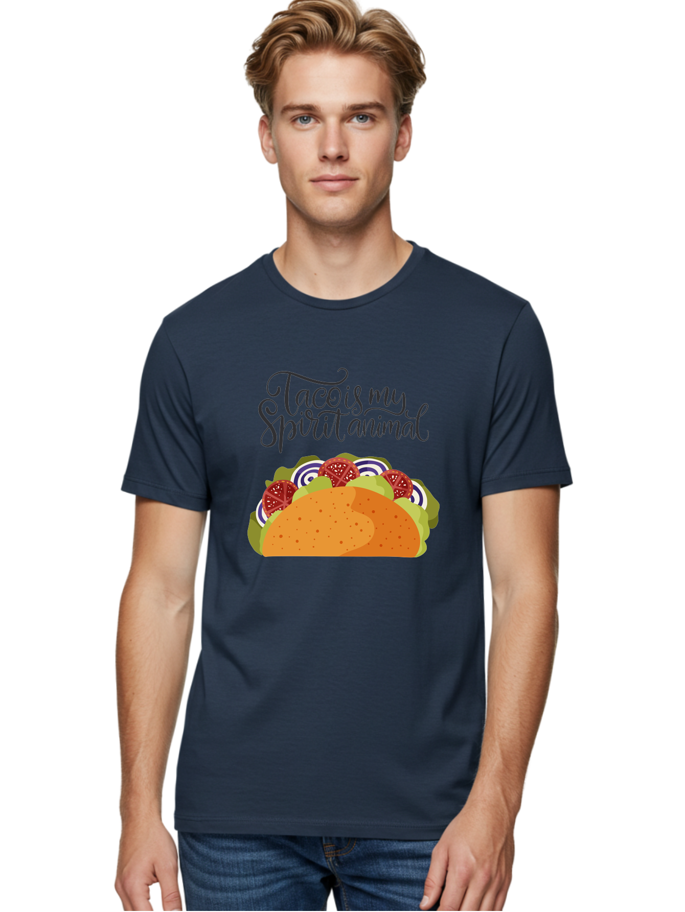 Taco-Is-My-Spirit-Animal-1 Men'S Graphic Tee, 100% Cotton, Comfortable Casual Summer Wear, Machine Washable, Taco Love, Mexican Cuisine, Foodie Humor, Taco Graphics, Spirit Animal Humor, Funny Quotes, Vibrant Graphics, Taco Culture, - Aaa300 8