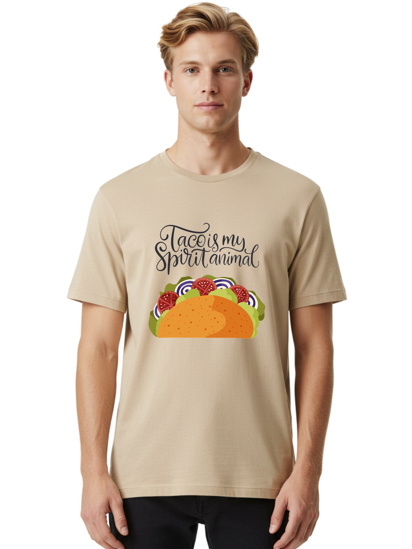 Taco-Is-My-Spirit-Animal-1 Men'S Graphic Tee, 100% Cotton, Comfortable Casual Summer Wear, Machine Washable, Taco Love, Mexican Cuisine, Foodie Humor, Taco Graphics, Spirit Animal Humor, Funny Quotes, Vibrant Graphics, Taco Culture, - Aaa300 10