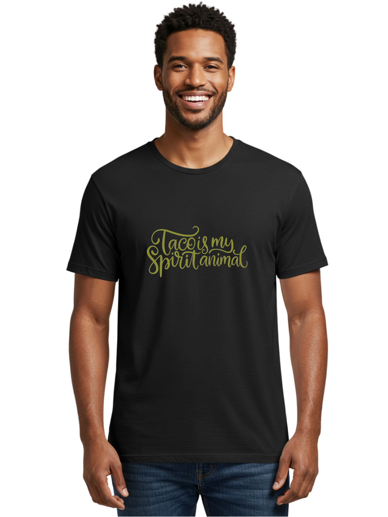 Tacos-My-Spirit-Animal Men'S Graphic Tee, 100% Cotton, Comfortable Casual Summer Wear, Machine Washable, Funny Quote, Quirky Humor, Taco Love, Motivational Saying, Spiritual Humor, Tacos My Spiritual Animal - Aaa303 2