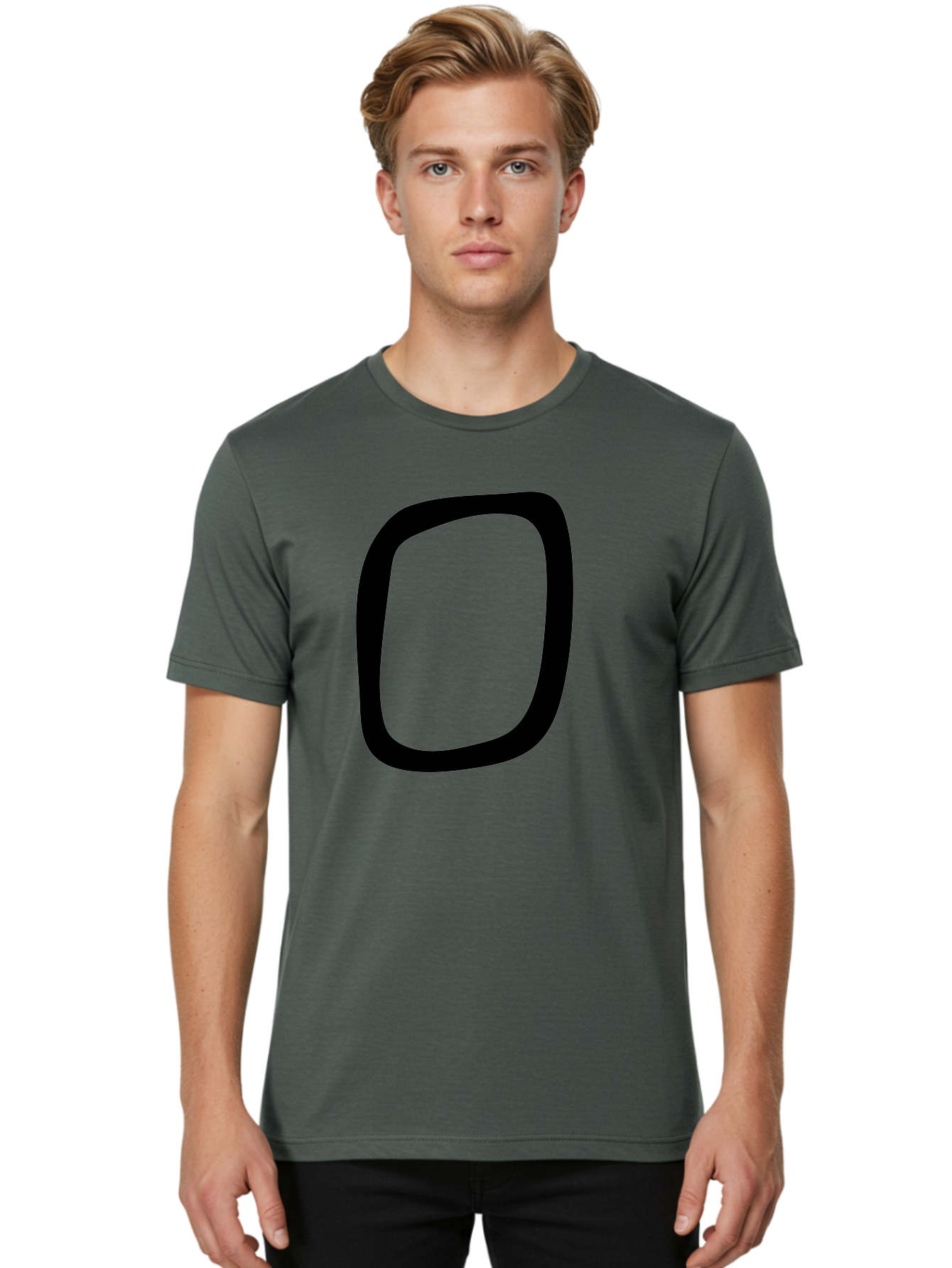 0 Men'S Graphic Tee, 100% Cotton, Comfortable Casual Summer Wear, Machine Washable, Handwritten Zero, Black Outline, Simple Design, Minimalist Style, Numeral, Number Zero, Digit - Aaa351 26