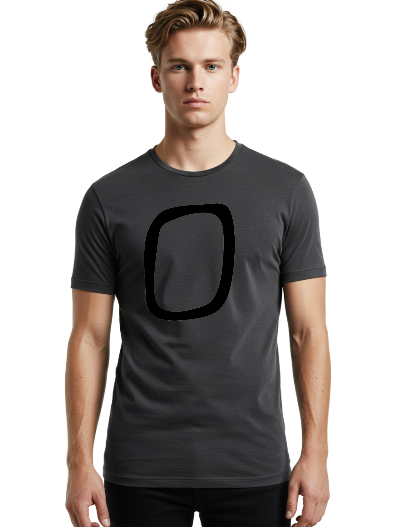 0 Men'S Graphic Tee, 100% Cotton, Comfortable Casual Summer Wear, Machine Washable, Handwritten Zero, Black Outline, Simple Design, Minimalist Style, Numeral, Number Zero, Digit - Aaa351 18