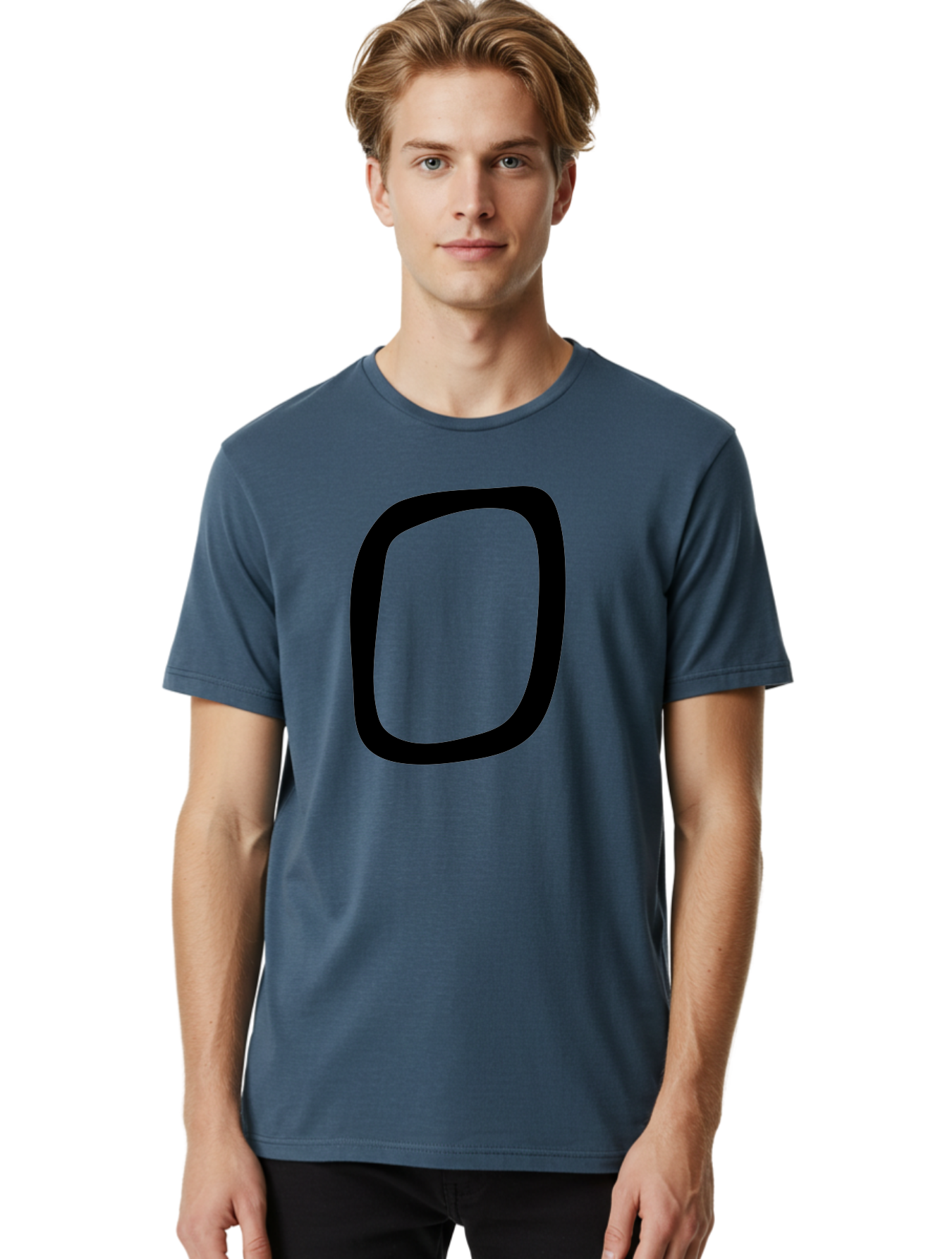 0 Men'S Graphic Tee, 100% Cotton, Comfortable Casual Summer Wear, Machine Washable, Handwritten Zero, Black Outline, Simple Design, Minimalist Style, Numeral, Number Zero, Digit - Aaa351 4