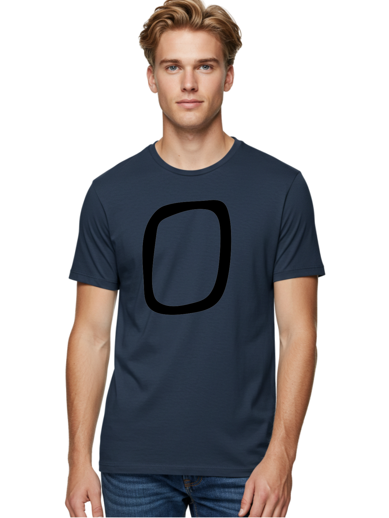 0 Men'S Graphic Tee, 100% Cotton, Comfortable Casual Summer Wear, Machine Washable, Handwritten Zero, Black Outline, Simple Design, Minimalist Style, Numeral, Number Zero, Digit - Aaa351 14