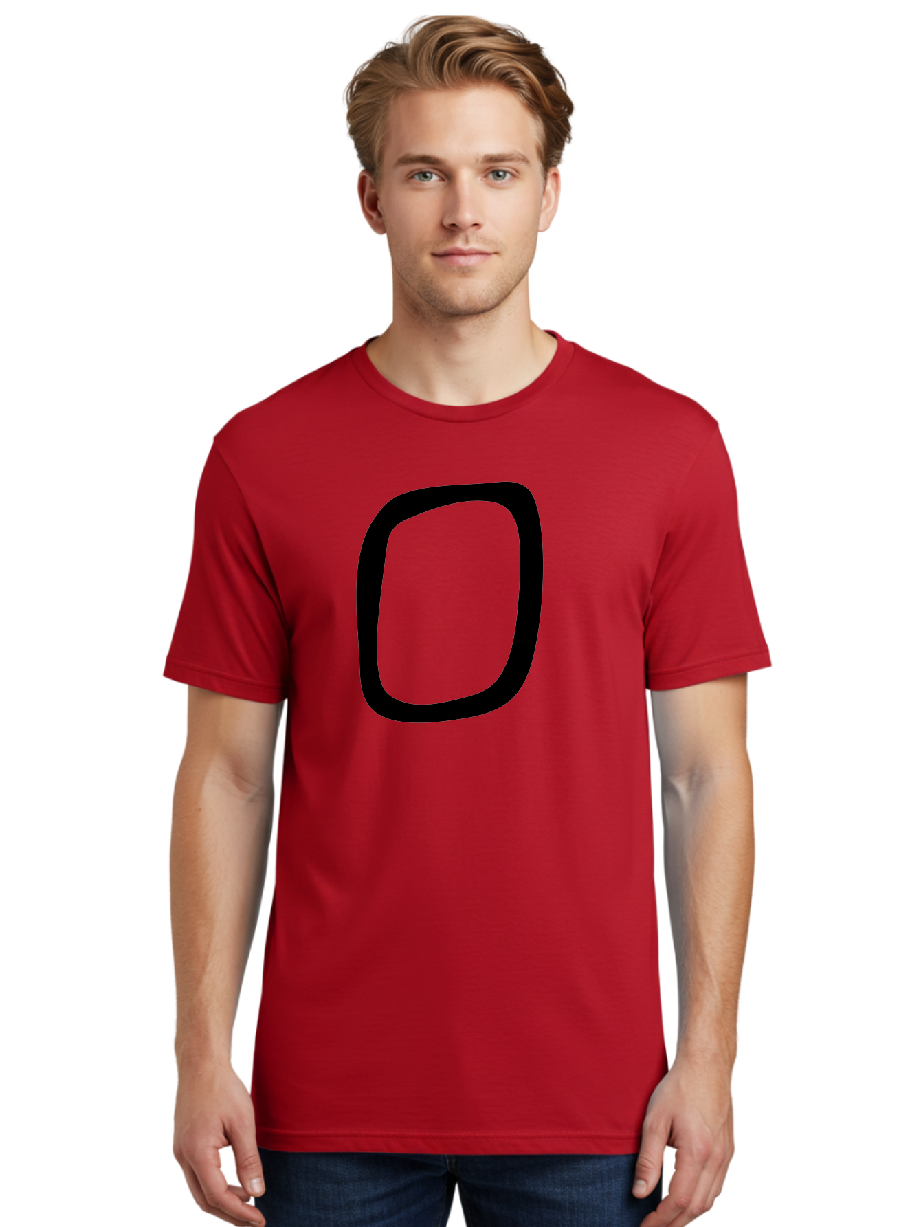 0 Men'S Graphic Tee, 100% Cotton, Comfortable Casual Summer Wear, Machine Washable, Handwritten Zero, Black Outline, Simple Design, Minimalist Style, Numeral, Number Zero, Digit - Aaa351 30