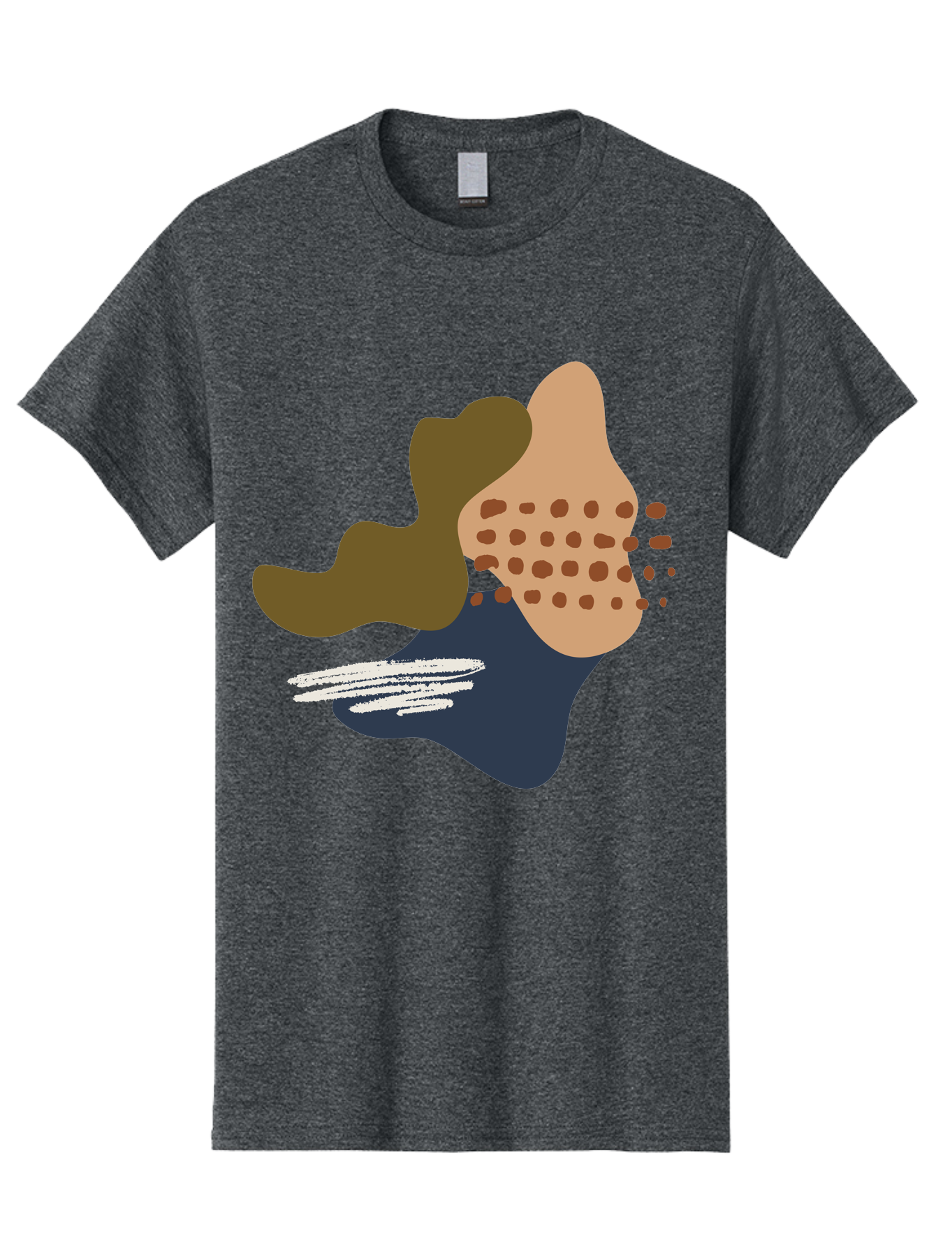 Abstract-Shapes-1 Men'S Graphic Tee, 100% Cotton, Comfortable Casual Summer Wear, Machine Washable, Abstract Art, Modern Design, Irregular Shapes, Earthy Tones, Bold Colors, Dynamic Composition, Creative Expression, Contemporary Style - Aaa353 23
