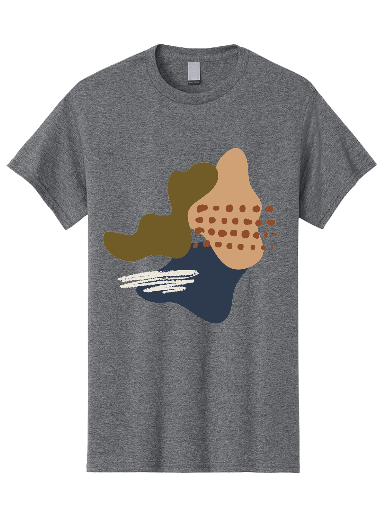Abstract-Shapes-1 Men'S Graphic Tee, 100% Cotton, Comfortable Casual Summer Wear, Machine Washable, Abstract Art, Modern Design, Irregular Shapes, Earthy Tones, Bold Colors, Dynamic Composition, Creative Expression, Contemporary Style - Aaa353 3