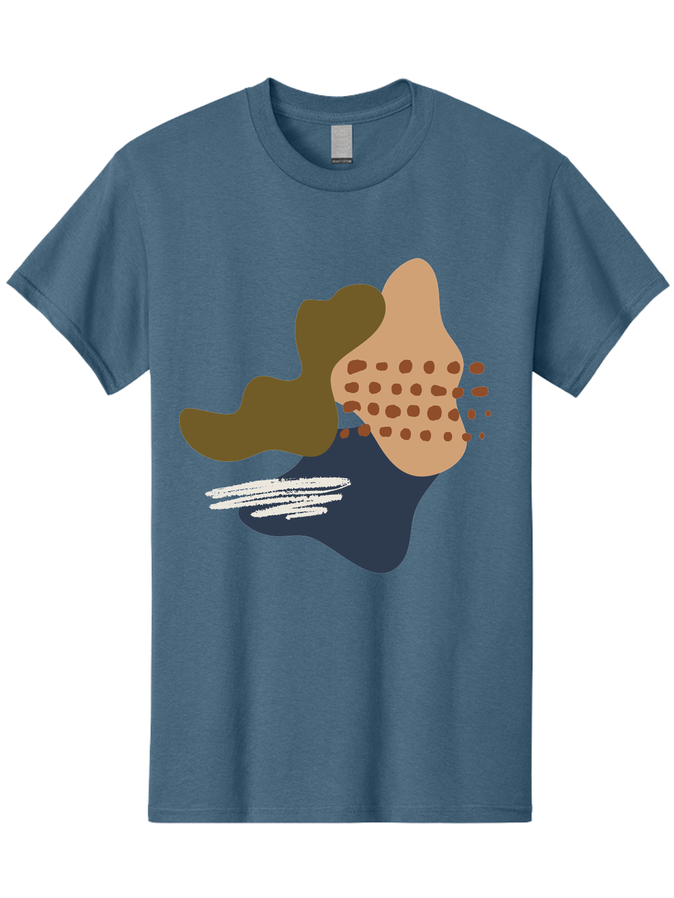 Abstract-Shapes-1 Men'S Graphic Tee, 100% Cotton, Comfortable Casual Summer Wear, Machine Washable, Abstract Art, Modern Design, Irregular Shapes, Earthy Tones, Bold Colors, Dynamic Composition, Creative Expression, Contemporary Style - Aaa353 1