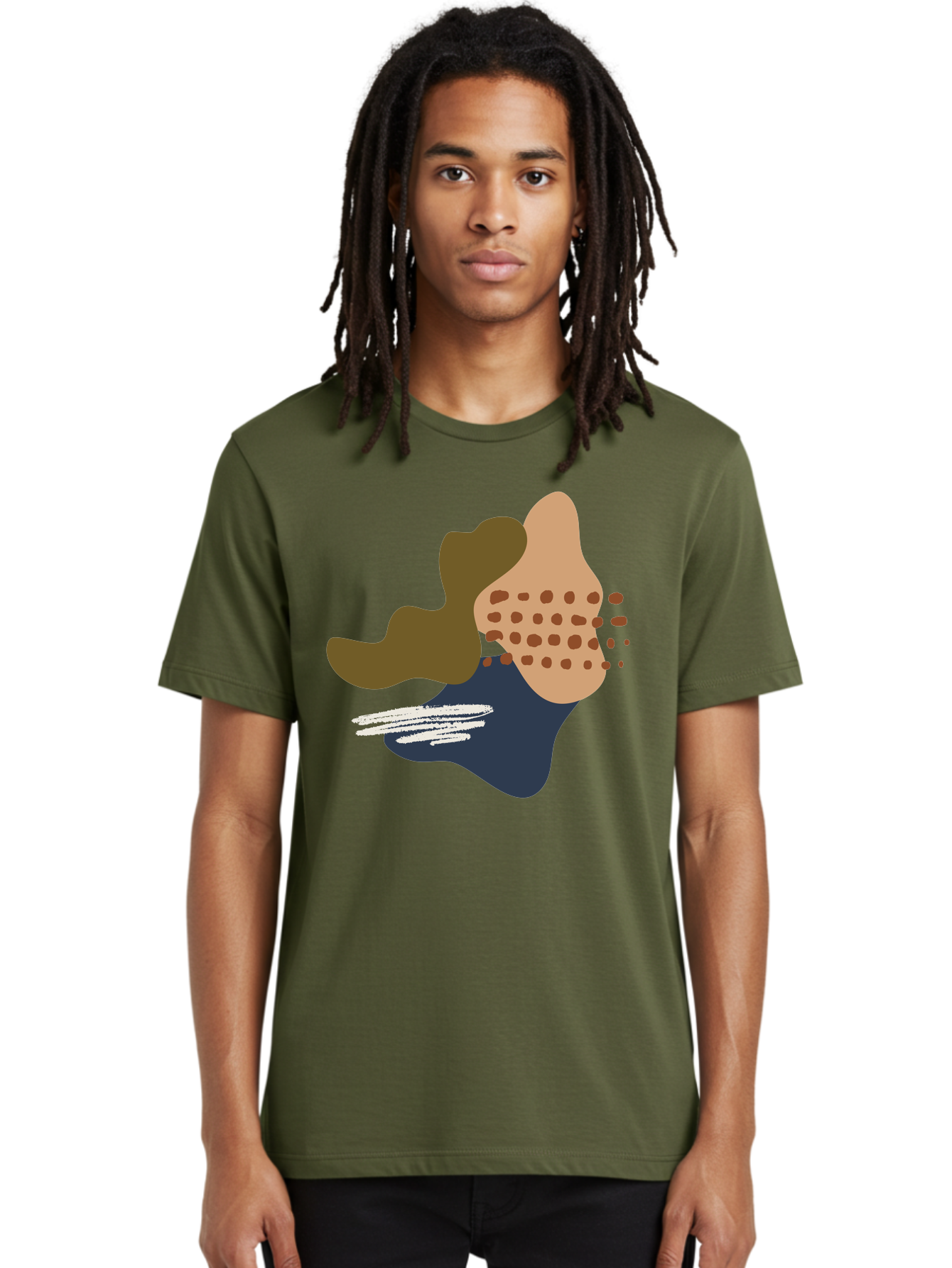 Abstract-Shapes-1 Men'S Graphic Tee, 100% Cotton, Comfortable Casual Summer Wear, Machine Washable, Abstract Art, Modern Design, Irregular Shapes, Earthy Tones, Bold Colors, Dynamic Composition, Creative Expression, Contemporary Style - Aaa353 16