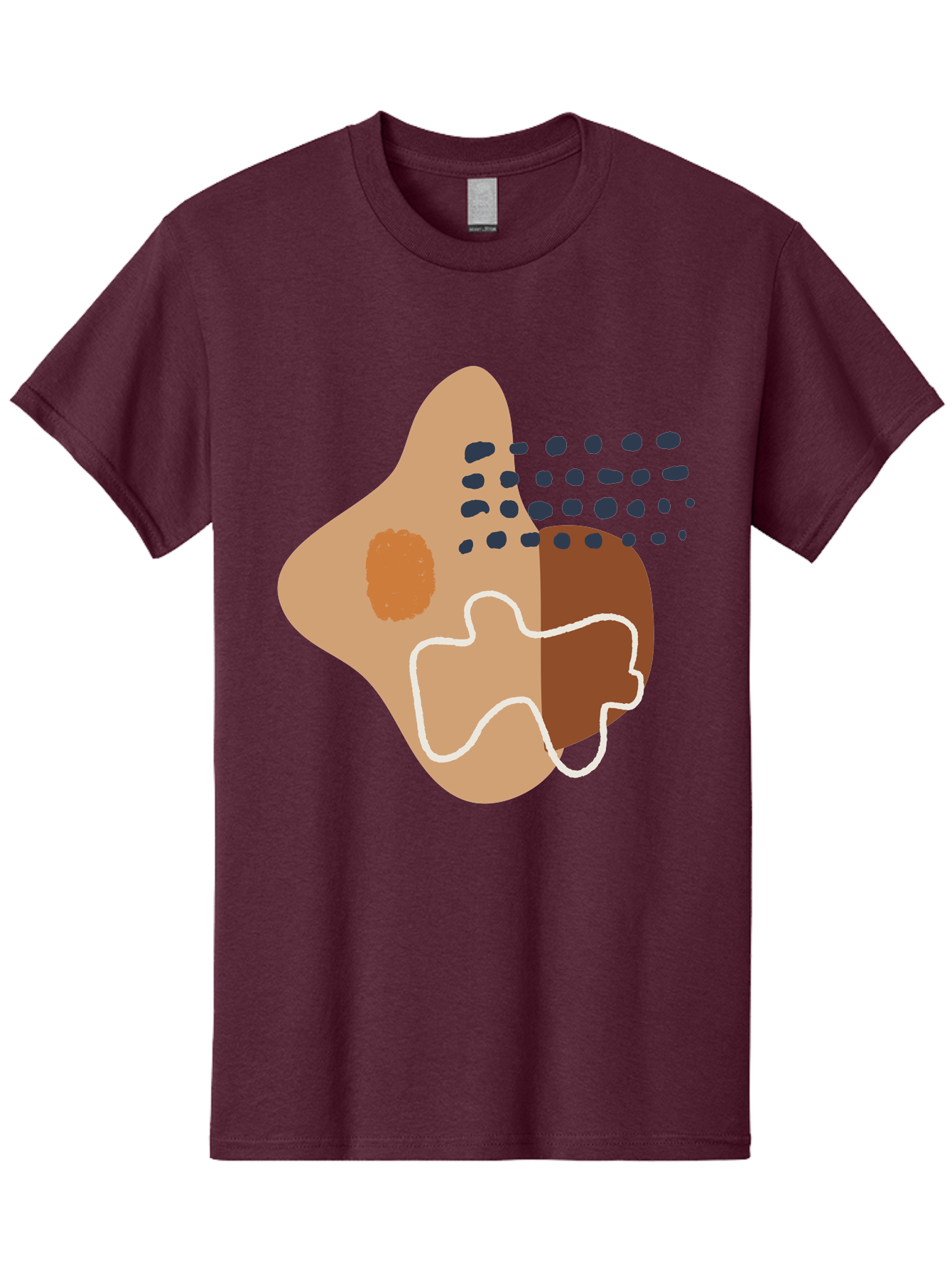 Abstract-Shapes-2 Men'S Graphic Tee, 100% Cotton, Comfortable Casual Summer Wear, Machine Washable, Stylized Head Profile, Abstract Shapes, Modern Design, Minimalist Art, Creative Expression, Digital Illustration, Dotted Patterns, - Aaa354 23