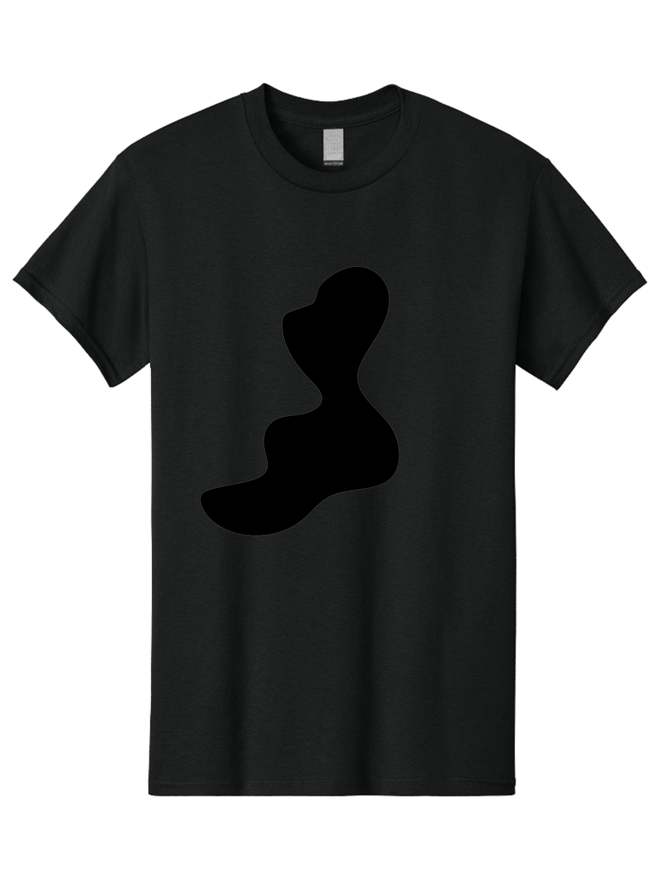 Abstract-Silhouette Men'S Graphic Tee, 100% Cotton, Comfortable Casual Summer Wear, Machine Washable, Abstract Shape, Black Silhouette, Modern Art, Minimalist Design, Fluid Form, Contemporary Graphics, Artistic Expression, Sleek Design, - Aaa358 5