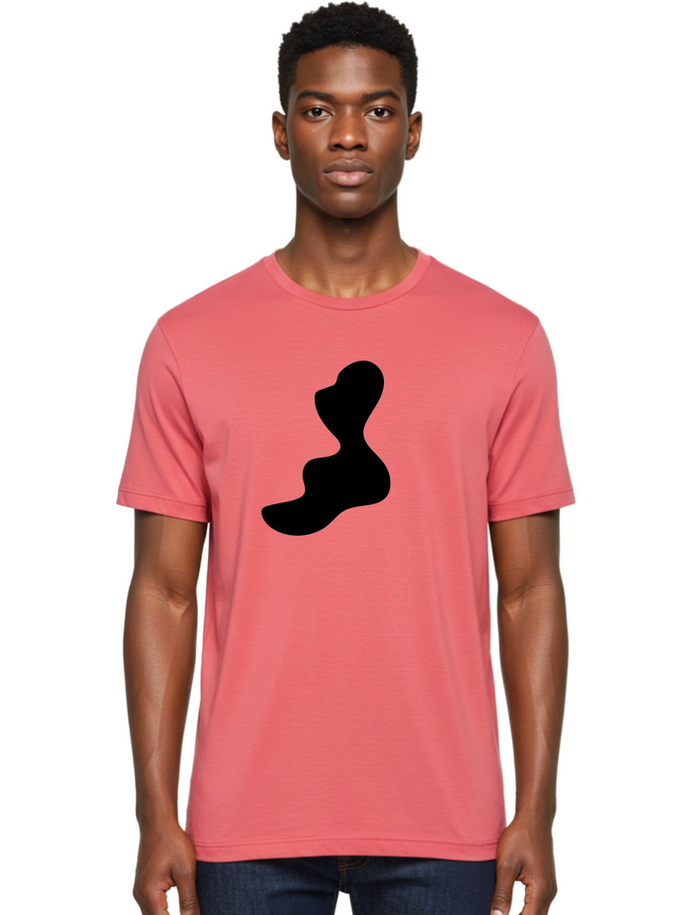 Abstract-Silhouette Men'S Graphic Tee, 100% Cotton, Comfortable Casual Summer Wear, Machine Washable, Abstract Shape, Black Silhouette, Modern Art, Minimalist Design, Fluid Form, Contemporary Graphics, Artistic Expression, Sleek Design, - Aaa358 18
