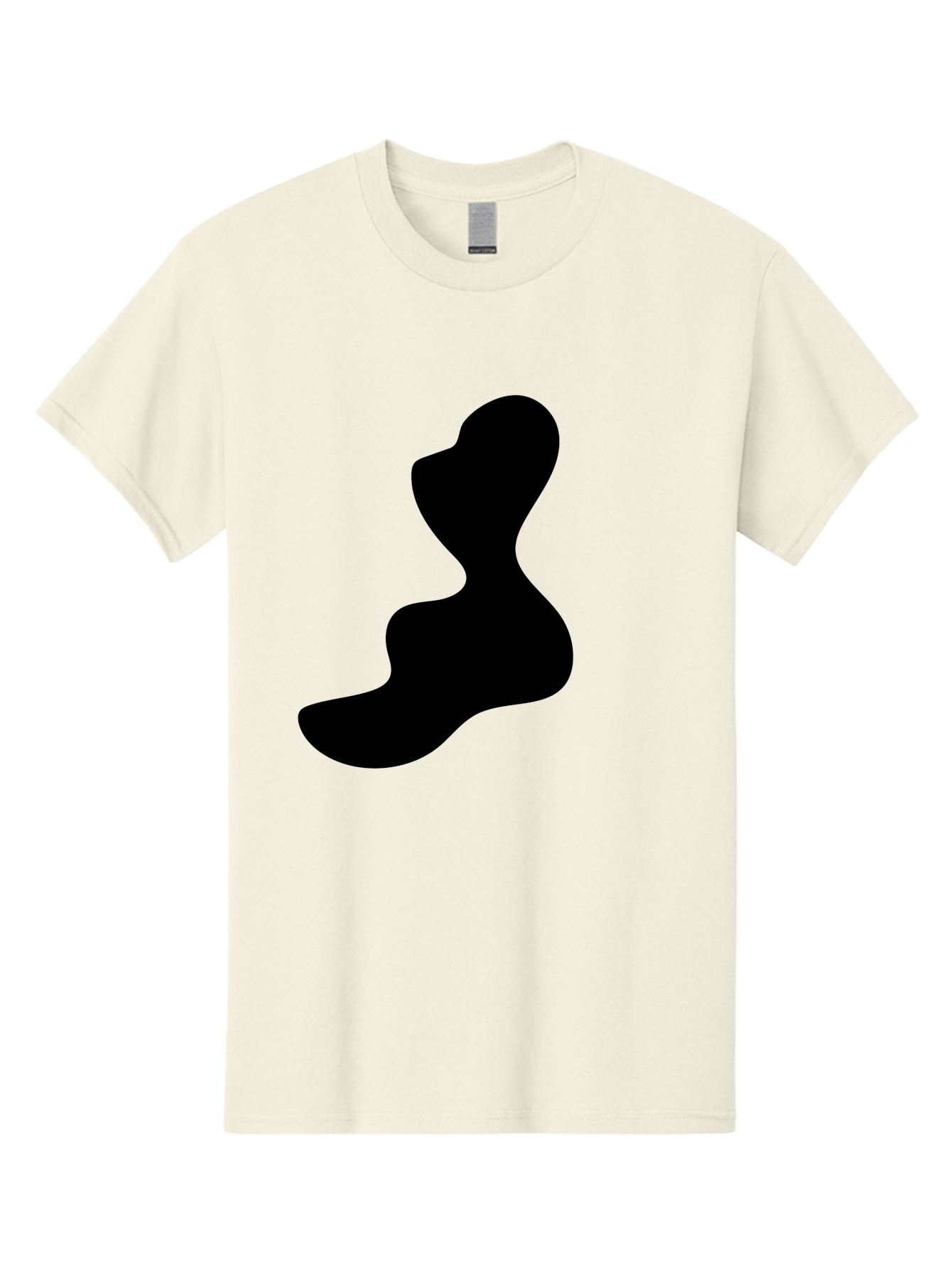Abstract-Silhouette Men'S Graphic Tee, 100% Cotton, Comfortable Casual Summer Wear, Machine Washable, Abstract Shape, Black Silhouette, Modern Art, Minimalist Design, Fluid Form, Contemporary Graphics, Artistic Expression, Sleek Design, - Aaa358 3