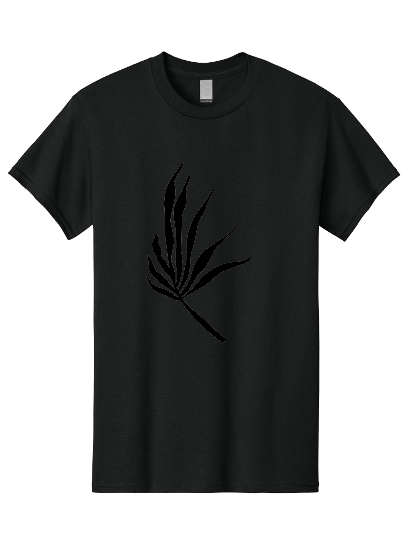Bamboo Men'S Graphic Tee, 100% Cotton, Comfortable Casual Summer Wear, Machine Washable, Bamboo, Black Silhouette, Minimalist Design, Simple Shapes, Modern Art, Graphic Illustration, Leafy Stems, Contemporary Style, Abstract Form - Aaa360 25